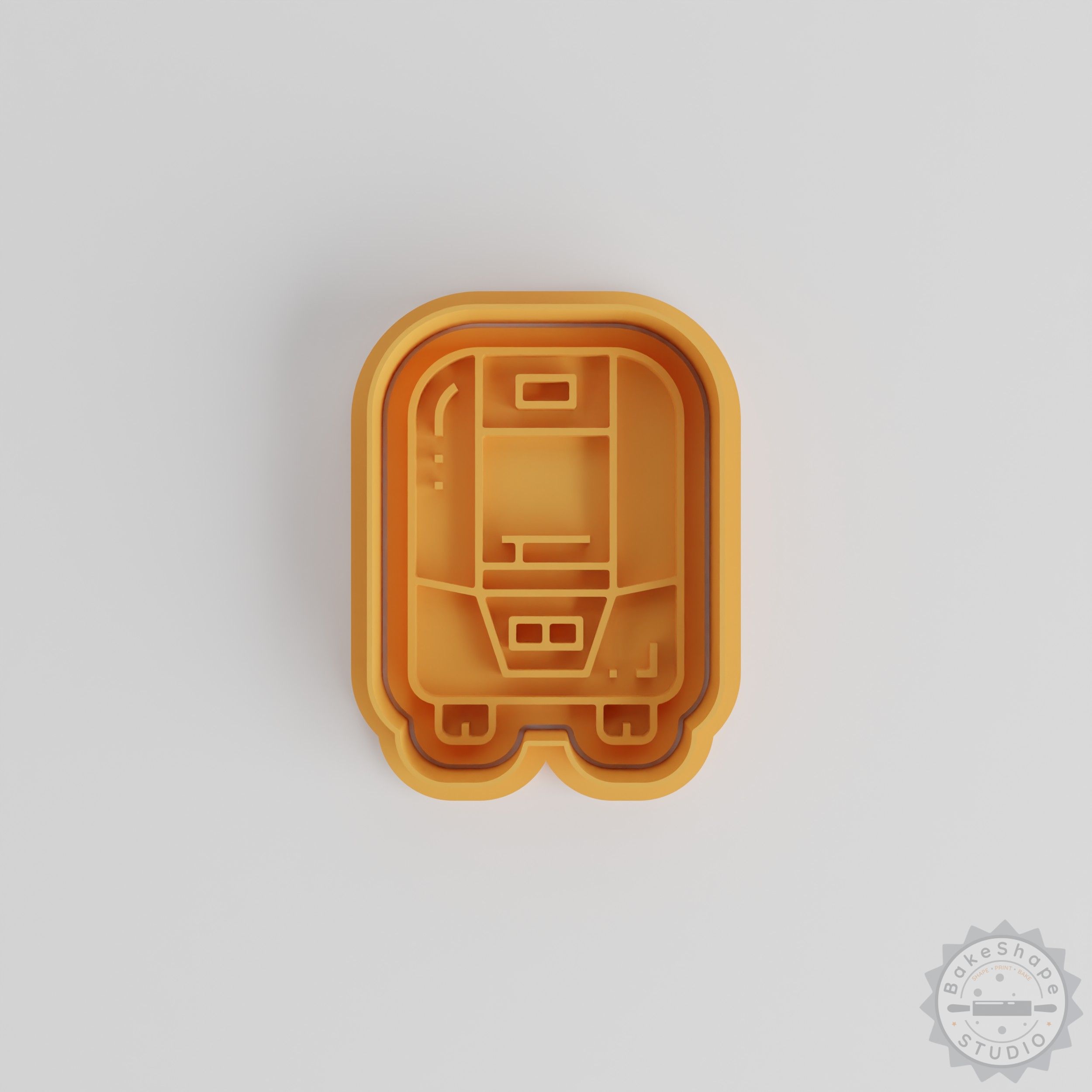 Train shape cookie cutter and stamp set STL for 3D printing railway themed baking tools