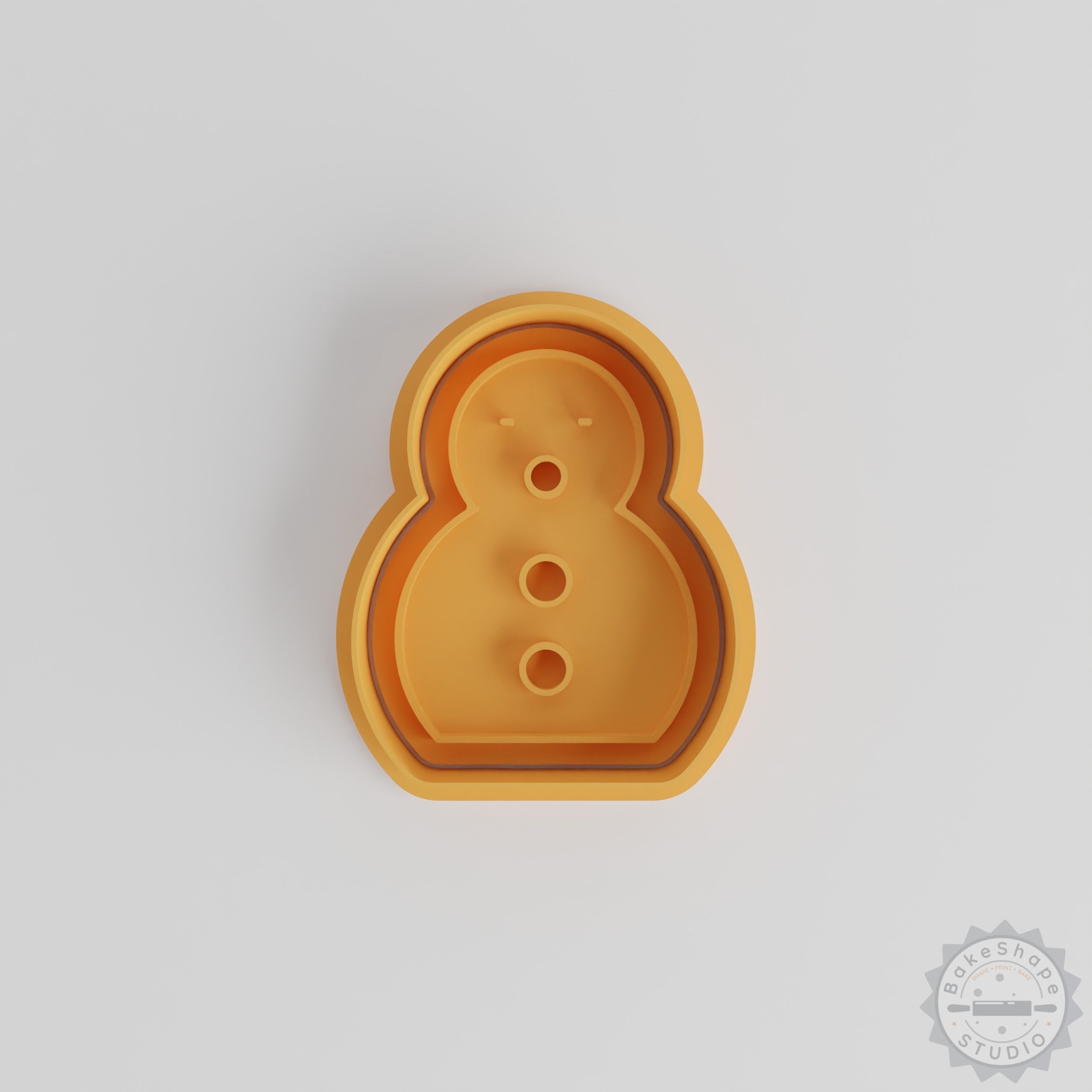 Snowman Cookie Cutter and Stamp Set, 3 Sizes, Winter Baking Tool for Festive Cookies