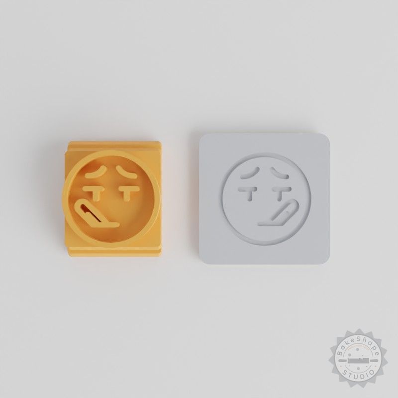 Fever Stamp Tile Set for Clay, Cookies, Fondant - 5 Sizes, Ill Emoji Designs