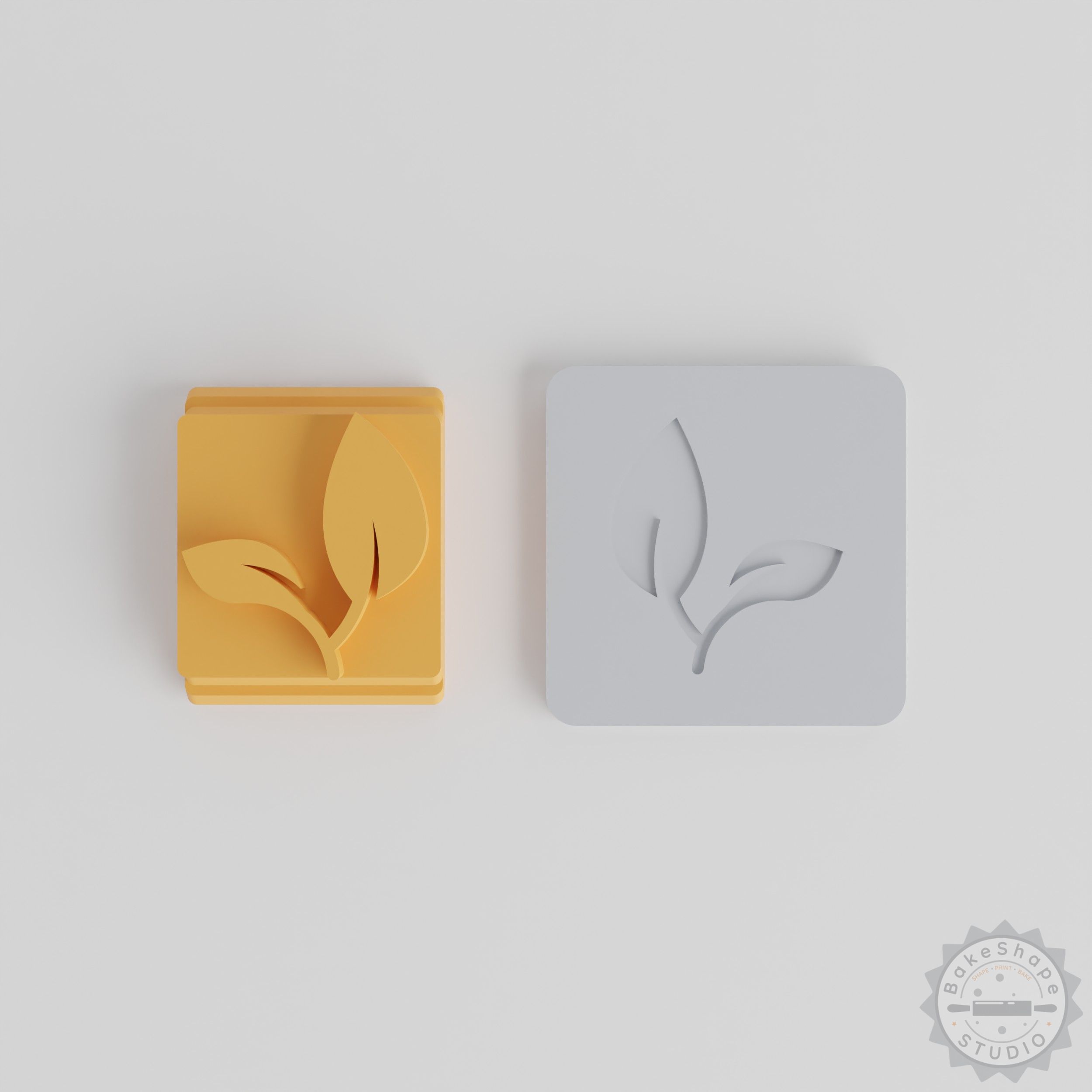 Leaf Stamp Tile Set, 5 Sizes, Nature Motif Cookie, Clay, Fondant Mold Kit