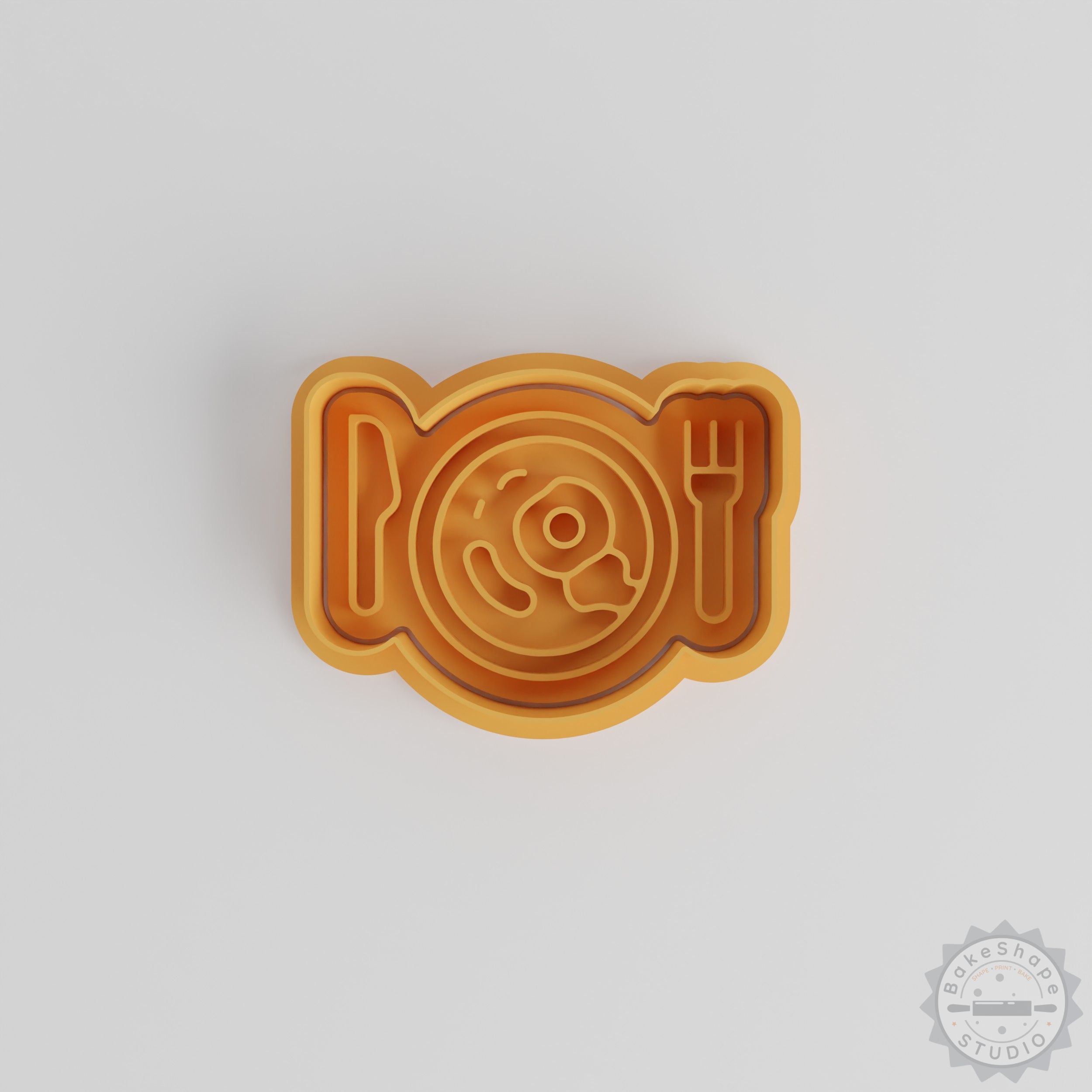 Meal shape cutter and stamp set STL for 3D printing cookies and fondant in multiple sizes