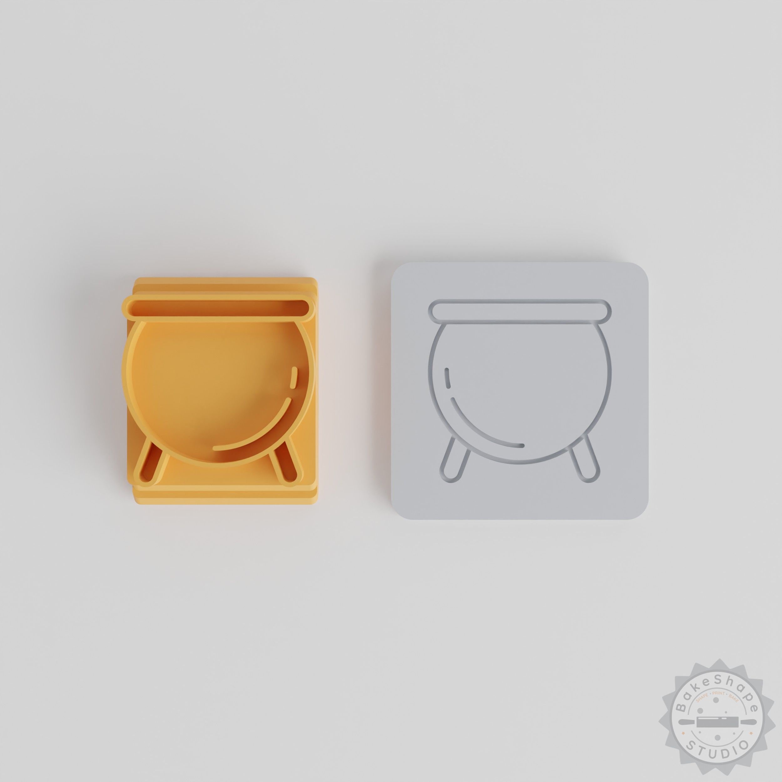 Cauldron Stamp Tile Set, 5 Sizes, Perfect for Clay, Cookies, Fondant, Halloween Craft Tool
