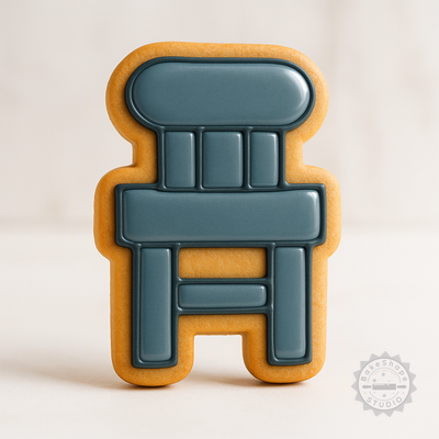 Decorated example 1 of Chair & Stamp Cutter Set for Cookies, Fondant, 3 Sizes (S/M/L), 6 Pieces