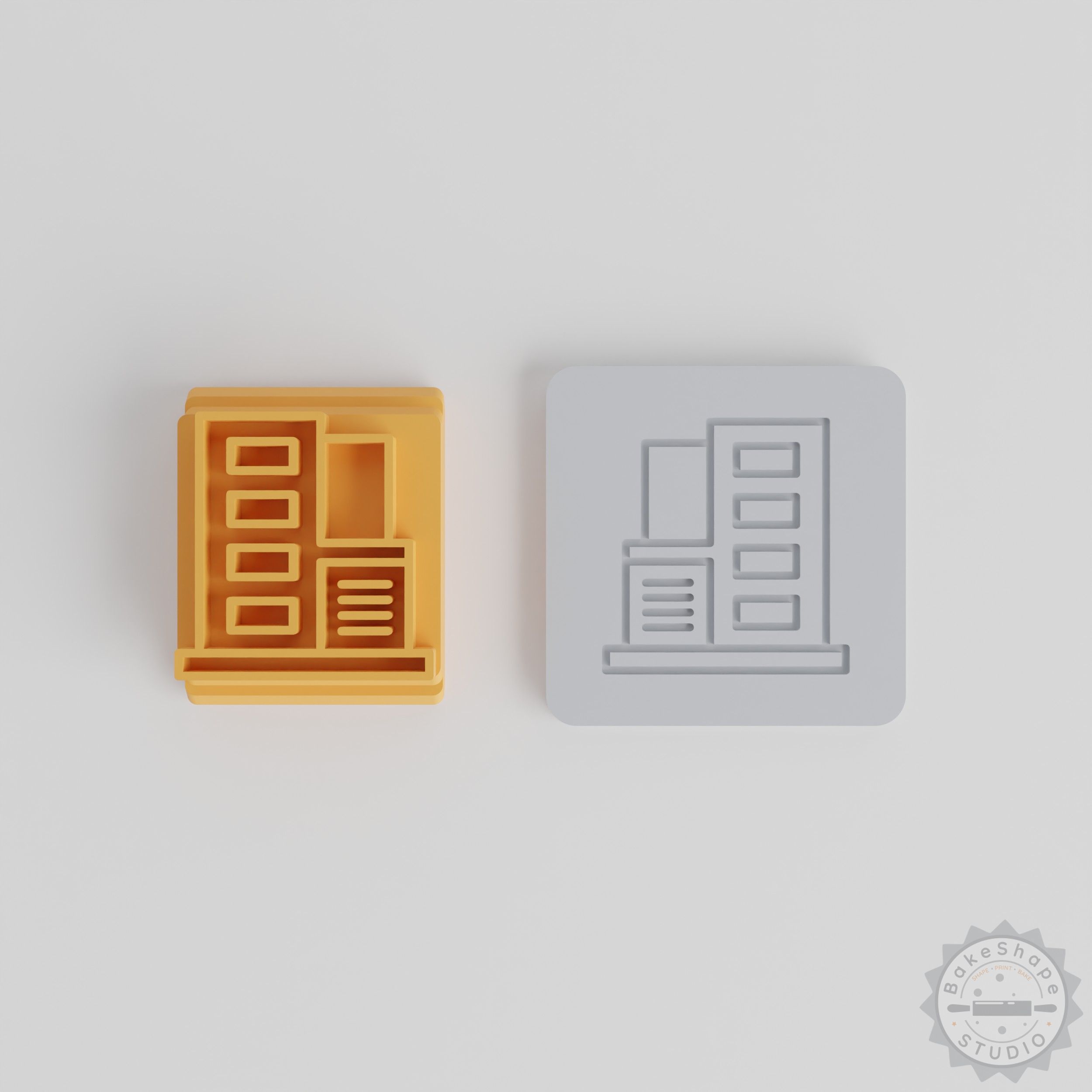 Office Stamp Tile Set, 5 Sizes for Clay, Cookies, Fondant, Cityscape Design