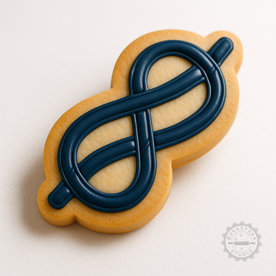Decorated example 1 of Nautical Knot Cookie Fondant Shape Cutter & Stamp Set, 6-Piece Size Variety