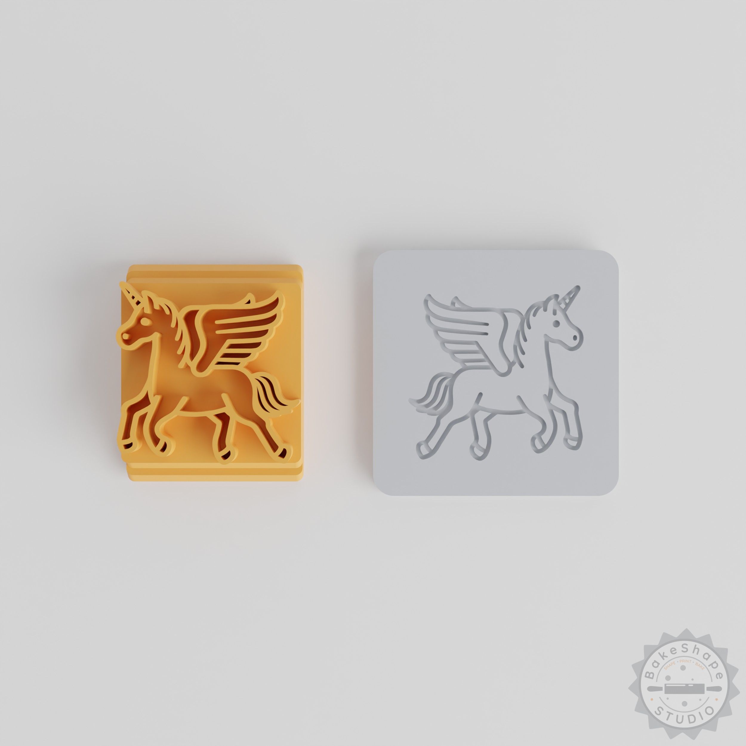 Unicorn stamp clay and craft stamps STL set in five sizes for detailed fantasy crafting and baking