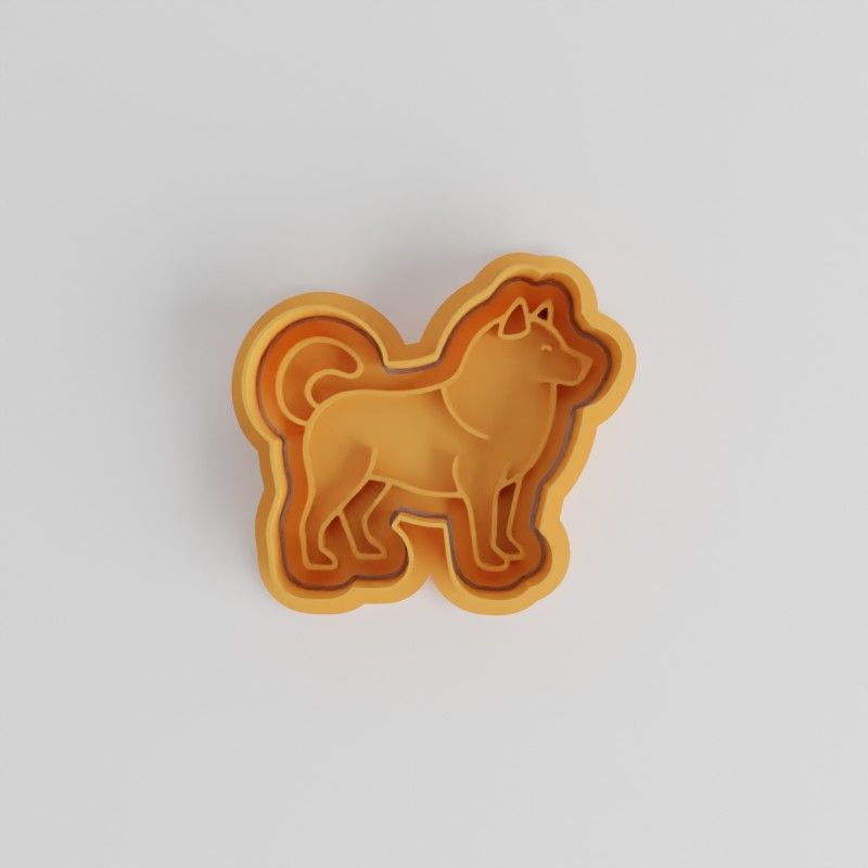Alaskan Malamute Cookie, Fondant Shape Cutter Stamp Set, 6 Piece, S/M/L, Dog Breed Design