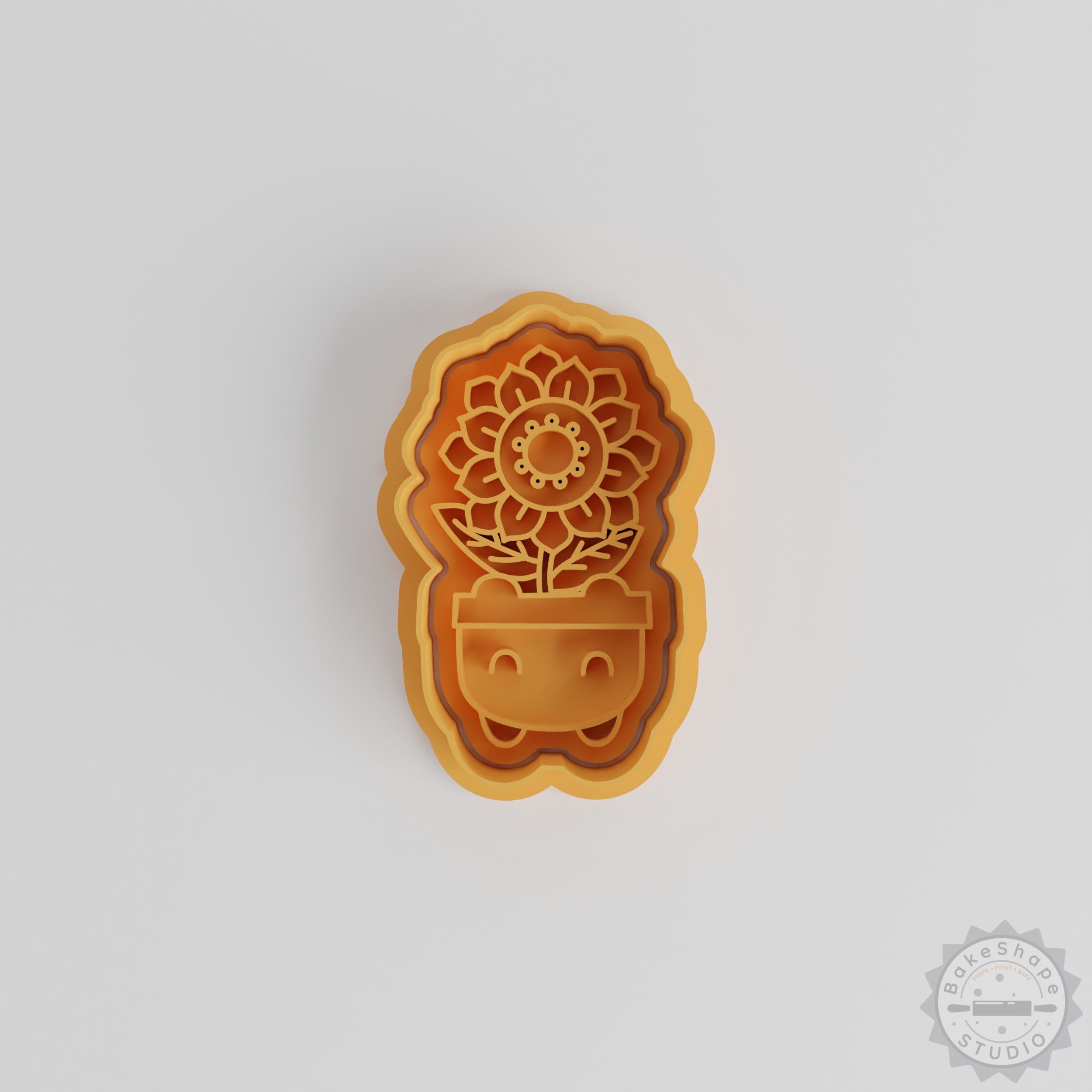 Sunflower Flower Pot Cookie Cutter & Stamp Set, 6 Pieces, Cute Spring Baking Tools for Cookies & Fondant in S/M/L