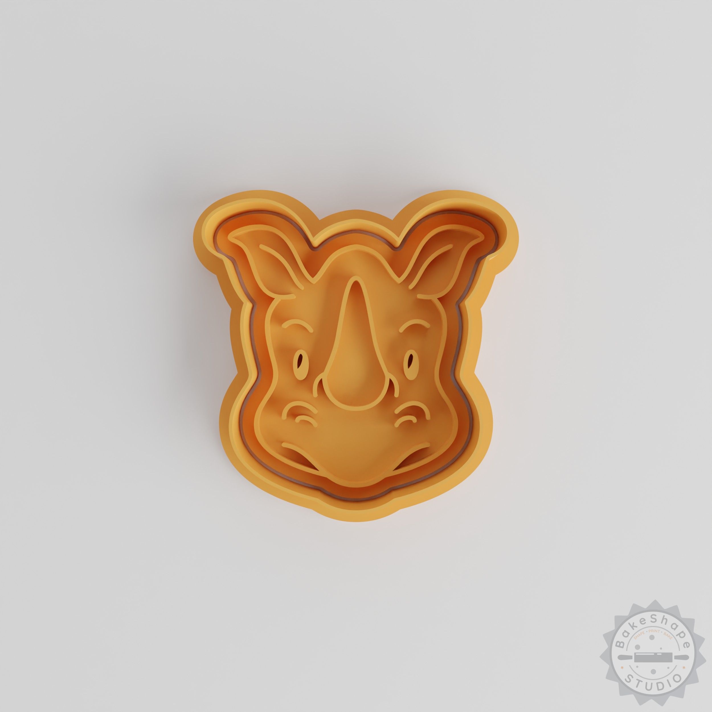 Rhino Cookie Cutter and Stamp Set, 6-Piece Animal Design, Perfect for Fondant, Baking in Small, Medium, Large Sizes