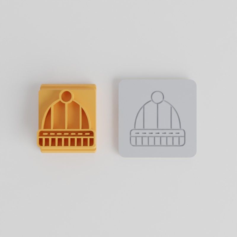 Beanie, Winter Travel Accessory with Motif Stamps for Clay & Cookies, 5-Piece Set