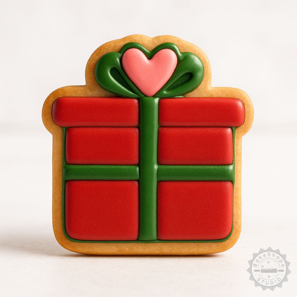 Gift box cookie cutter and stamp STL for 3D printing with six size variations for cookies and fondant