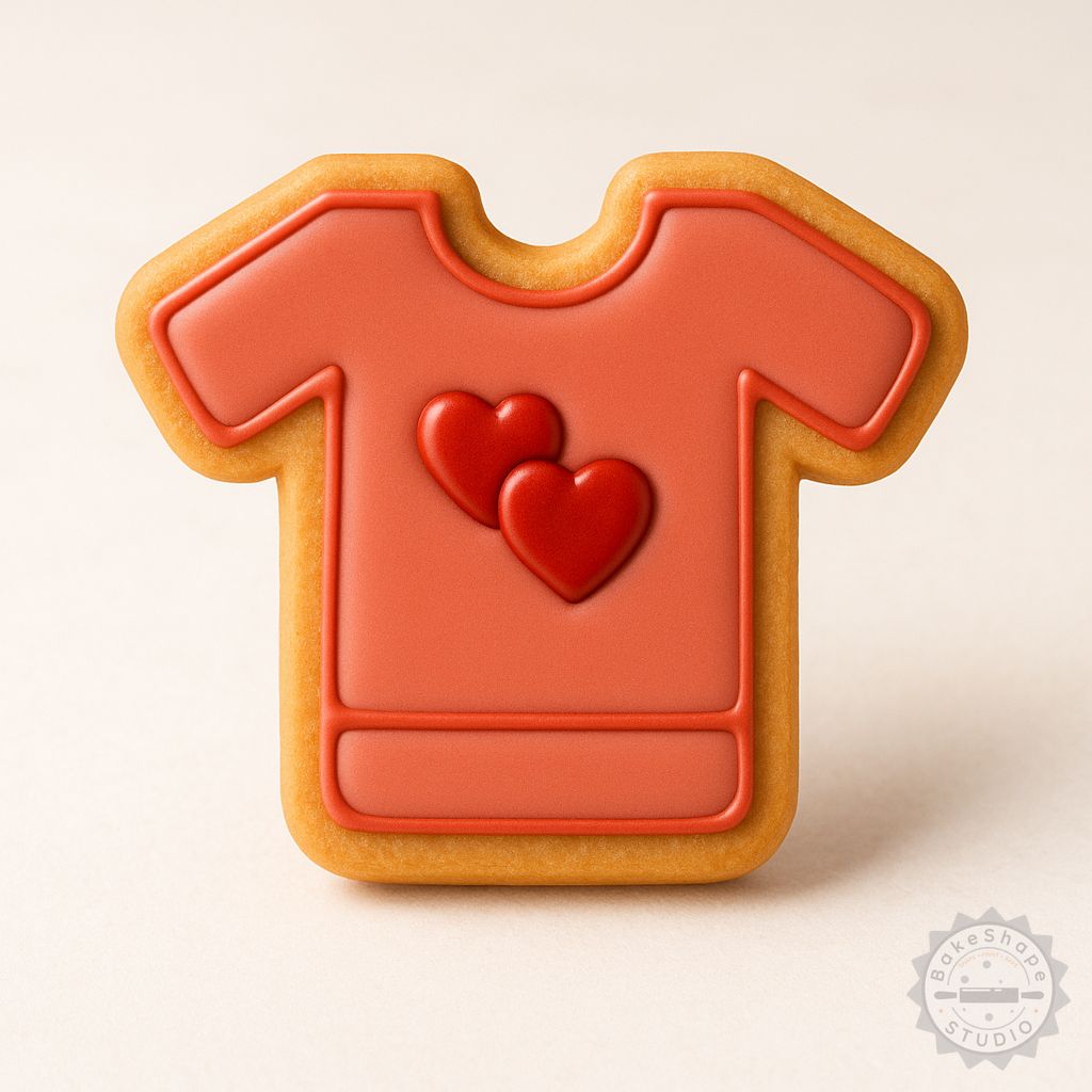Everyday Classic Tee relaxed t-shirt cookie cutter and stamp STL for 3D printing and baking