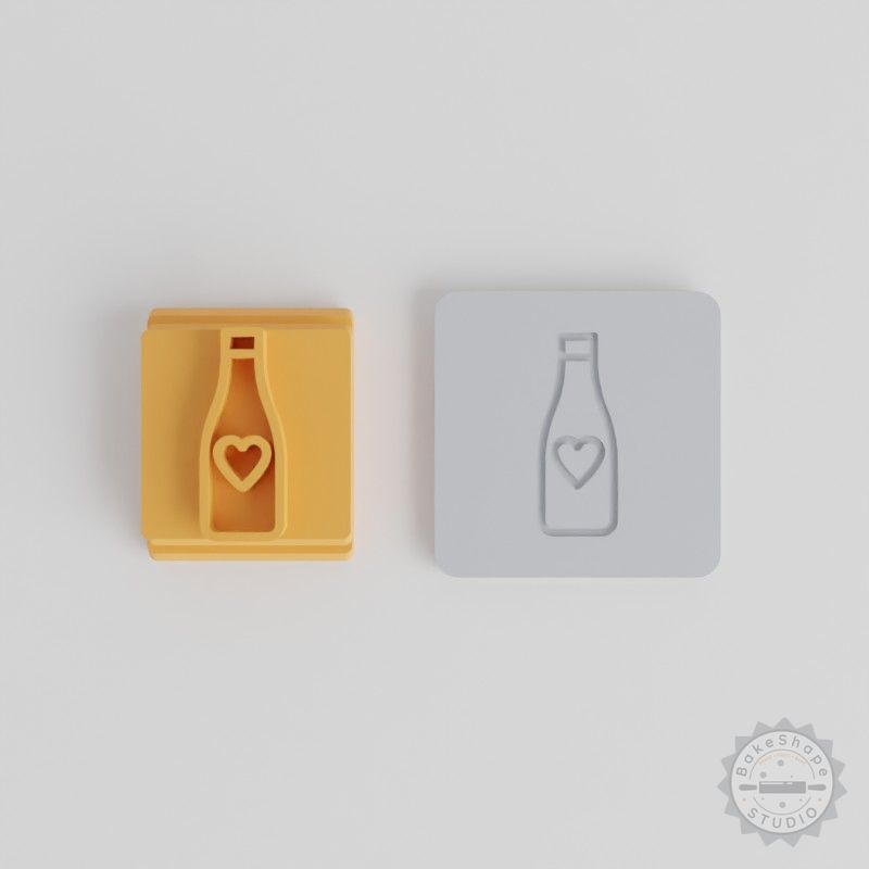 Bottle Stamp Tile Set, Perfect for Clay, Cookies, Fondant, 5 Motif Sizes, Celebratory Designs