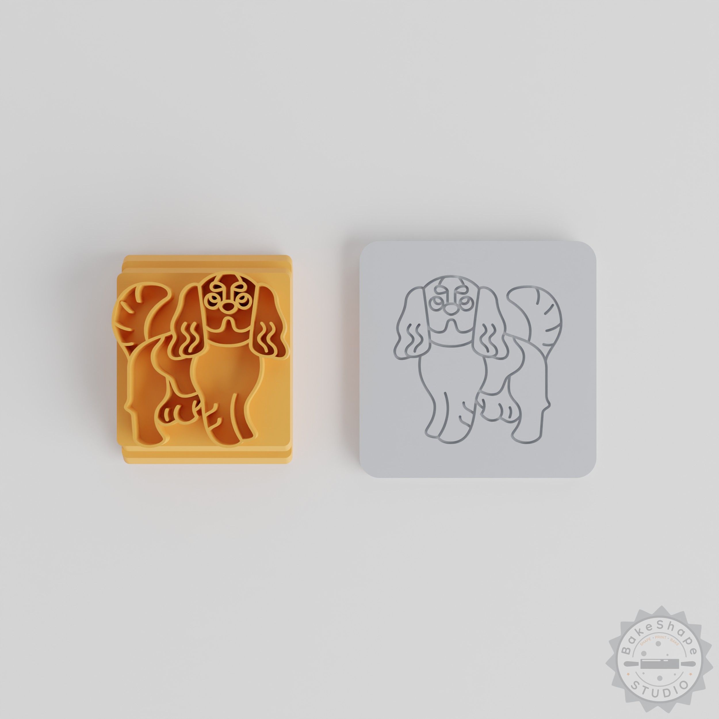 Cavalier King Charles Spaniel Stamp Tile Set, 5 Motif Sizes for Clay, Cookie, Fondant Decor