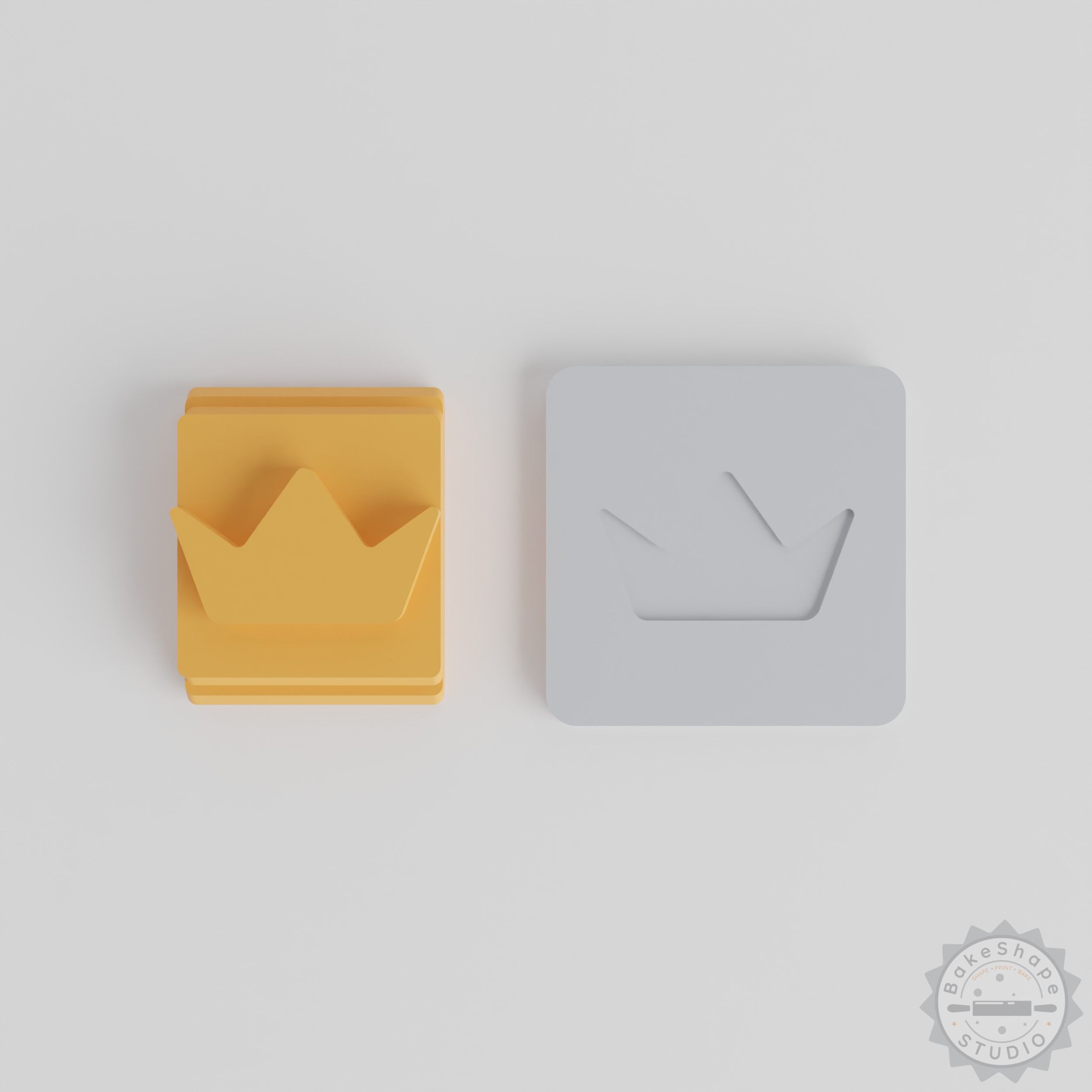 Crown Stamp Tile Set, 5 Sizes for Clay, Fondant, Cookies, Royal Emblem Design