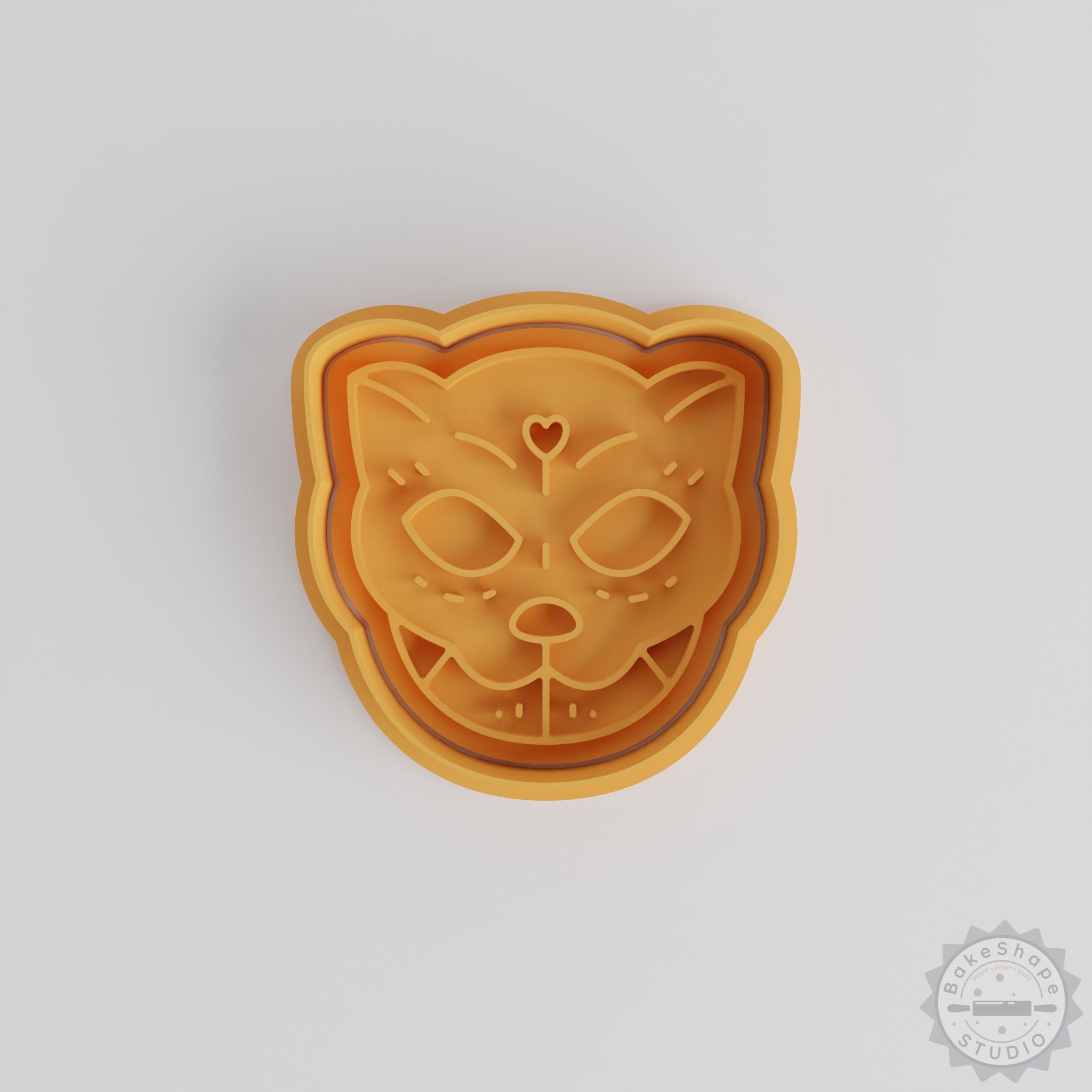 Cat Cookie Cutter and Stamp Set, Day of the Dead Sugar Skull Designs, 3 Sizes, 6 Pieces