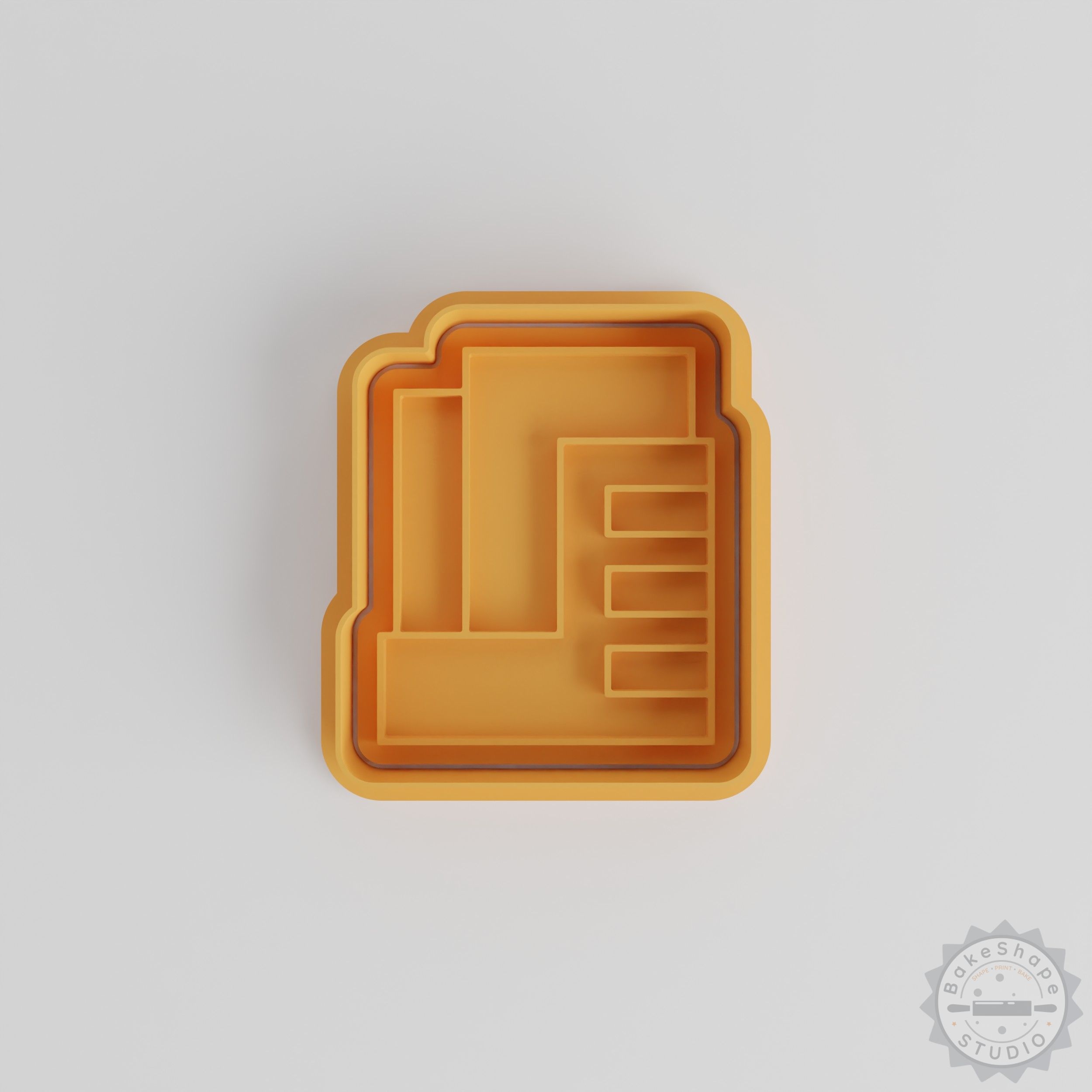 Office Shape Cutter and Stamp Set, Urban Building Design, 3 Sizes, Ideal for Cookies and Fondant