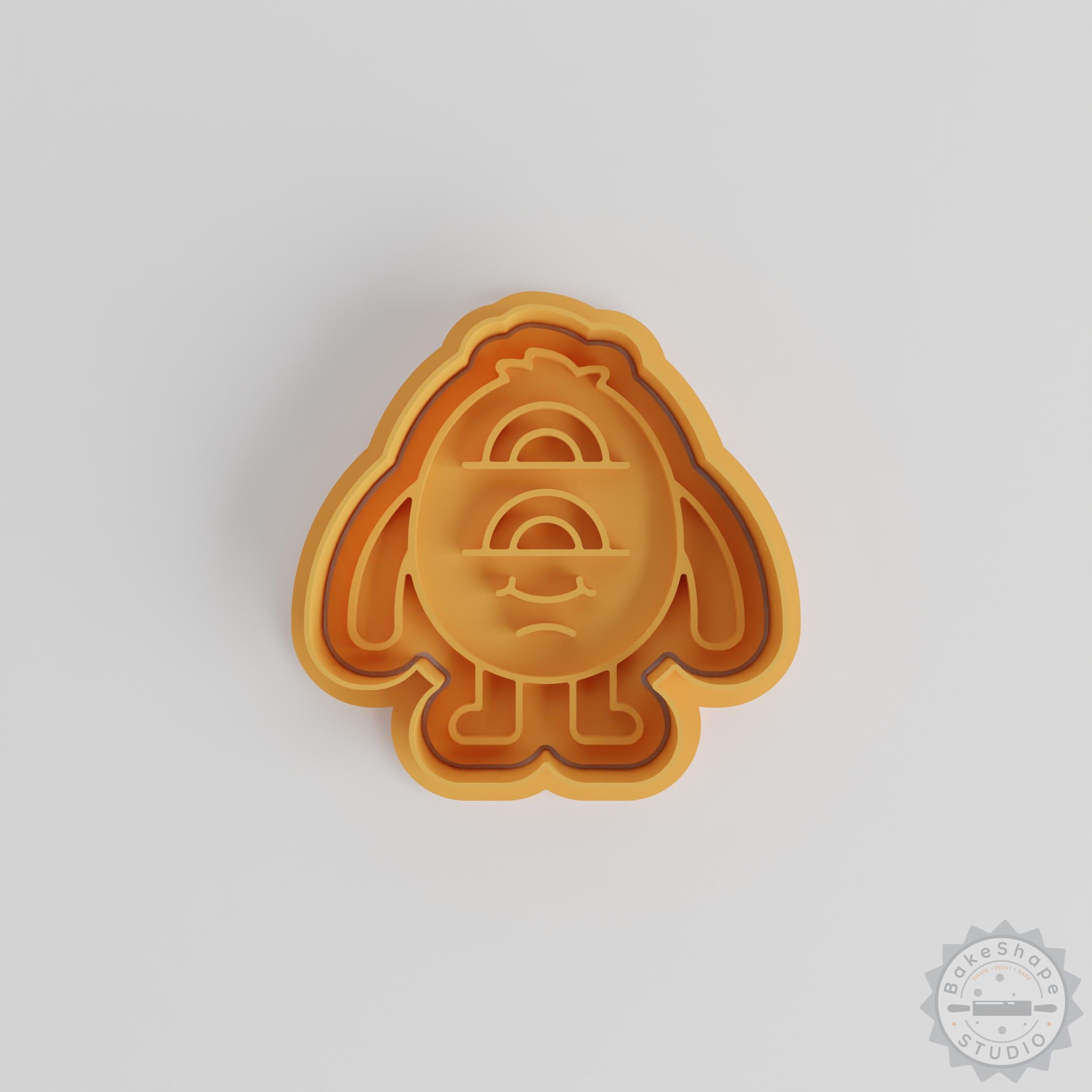 Two Eyes Ontop Monster Cookie Cutter & Stamp Set, 6 Piece Baking Tool, Cute Fantasy Creature Design