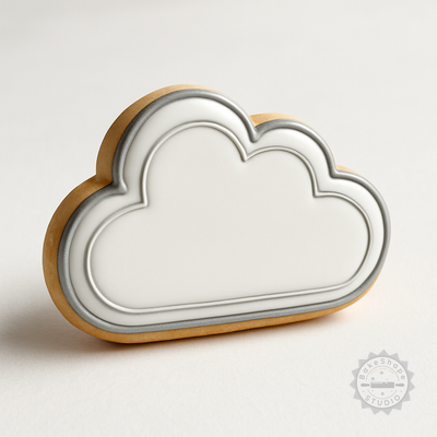 Decorated example 1 of Cloud Shape Cutter and Stamp Set, 6 Pc Cookie and Fondant Tool, Multiple Sizes