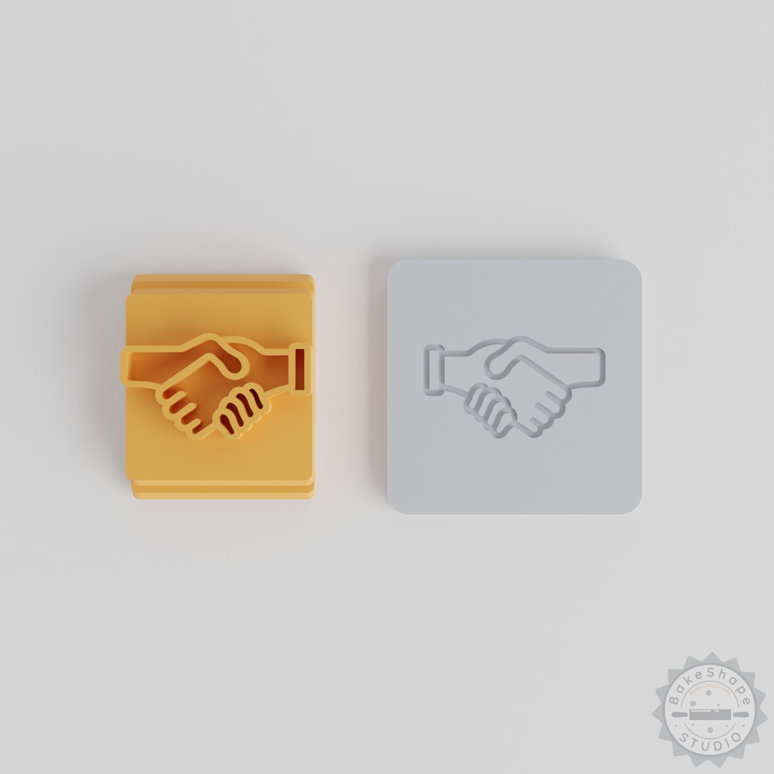 Space-Themed Stamp Set, Alien Human Hand Shake, Ideal for Clay & Cookies, 5 Sizes