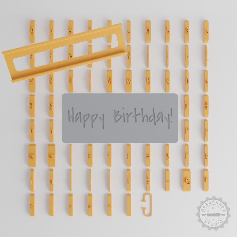 Covered By Your Grace Font Tiles Set, 1/2", Alphabet Stamps for Clay, Cookies, Fondant, 80 Pieces