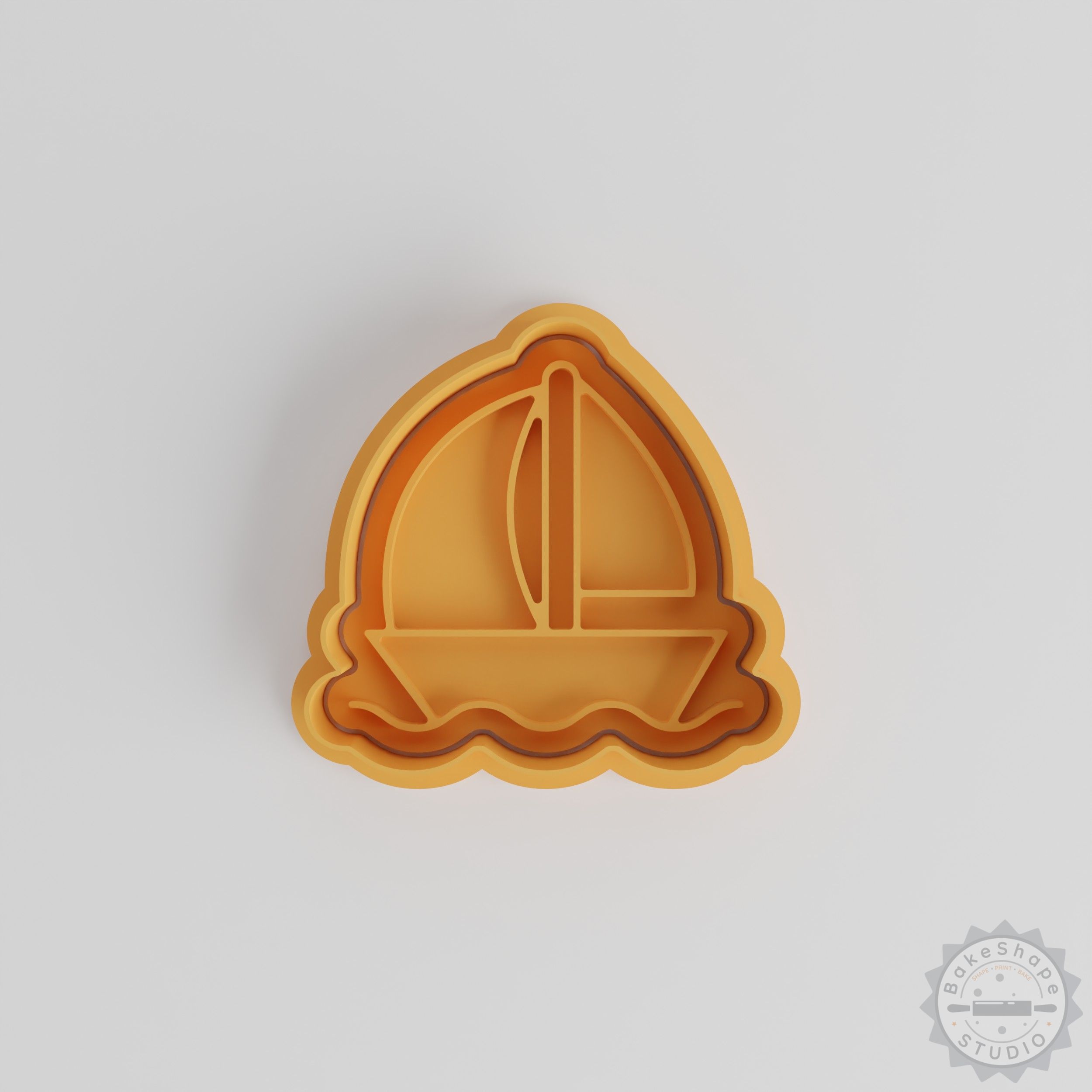 Sailboat Shape Cutter Stamp Set, 6-Piece, Perfect for Cookies, Fondant, Nautical Craft, 3 Sizes