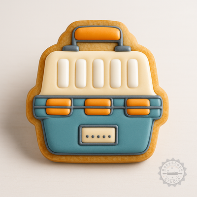 Decorated example 1 of Carrier Bundle: Pet Transport Box with Cookie Cutters & Shape Stamps, 6-Piece Set, S/M/L Sizes