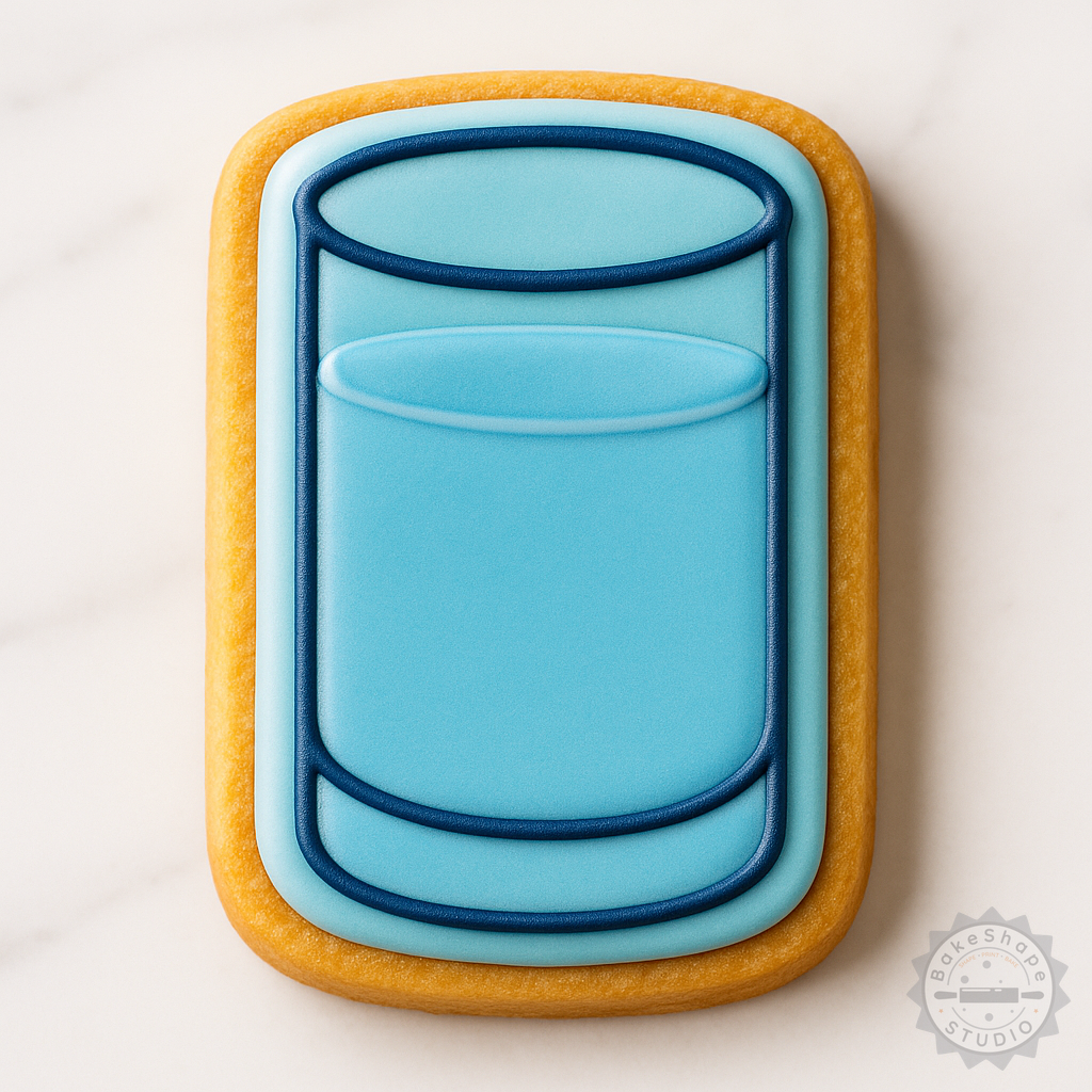 Decorated example 1 of Glass Drinkware Set with Shape Cutter, Stamp for Cookies & Fondant, 6-Piece, Sizes S/M/L