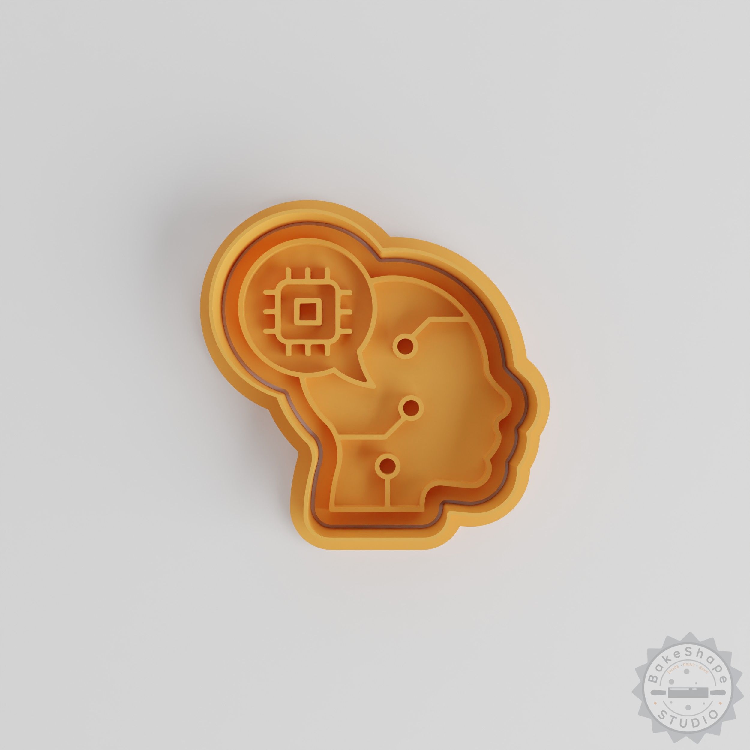 Brain Themed Cookie Cutter & Stamp Set, 6 Pieces, 3 Sizes, Perfect for Cookies or Fondant