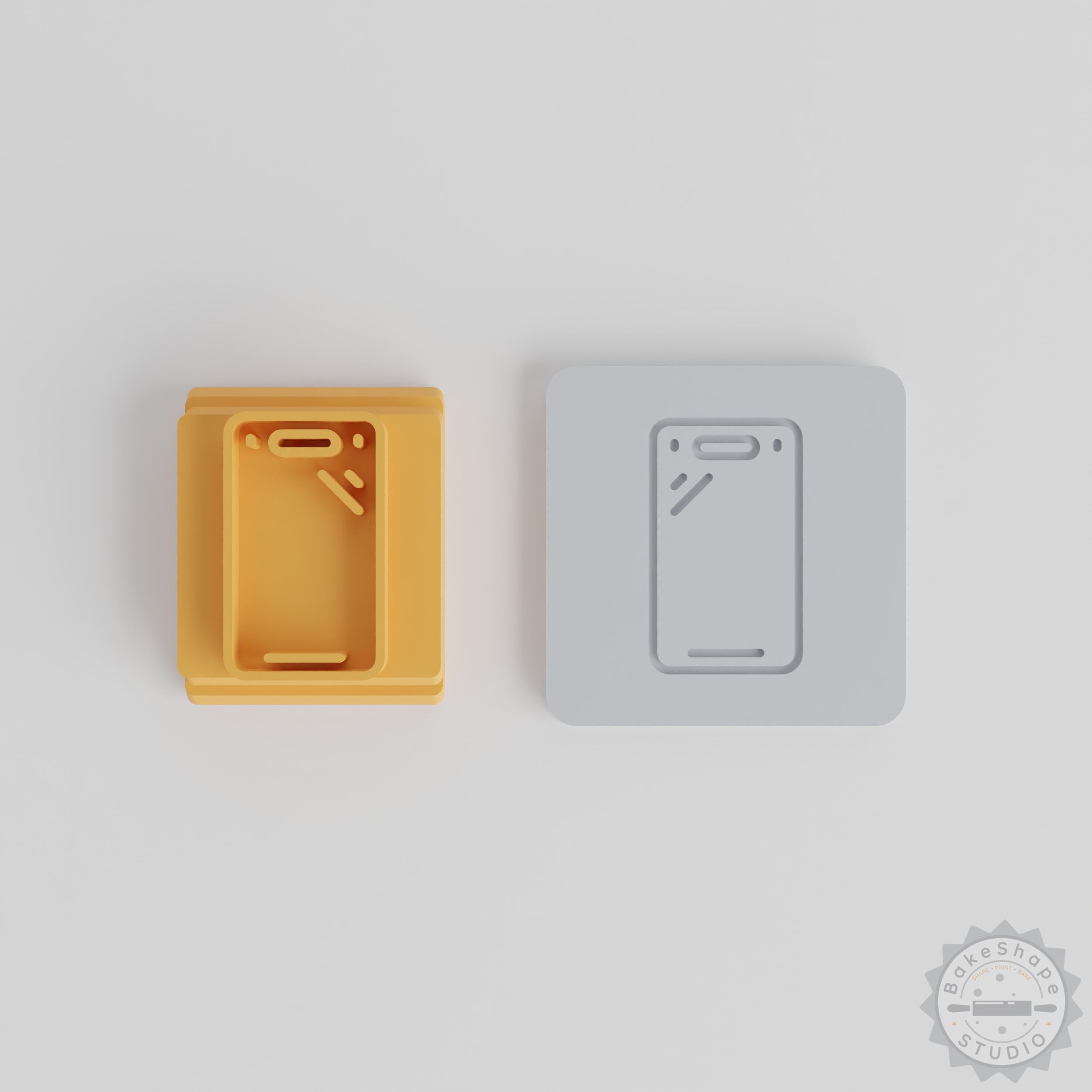 Mobile Phone Oval Notch Stamp Tile, 5 Size Set for Clay, Cookies, Fondant