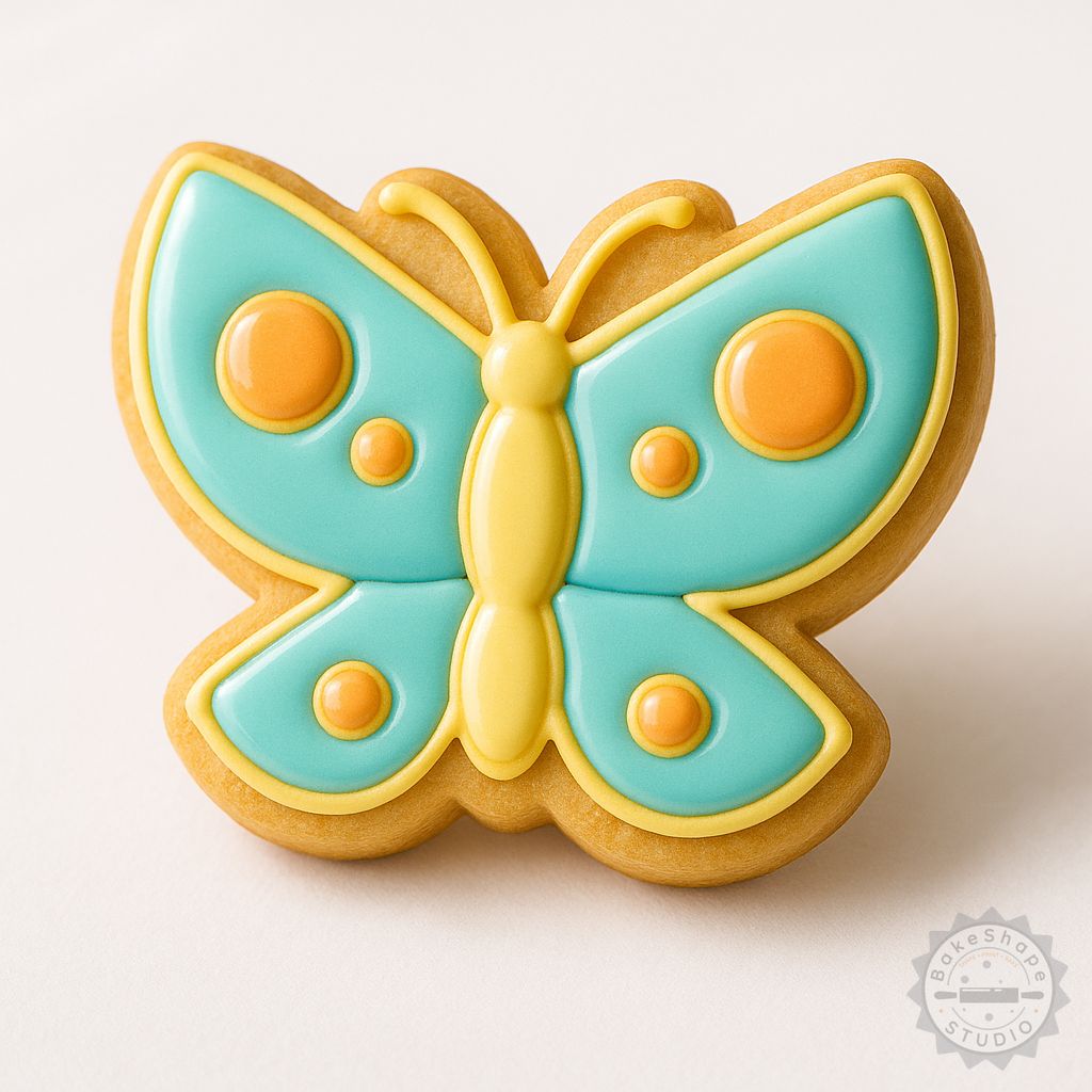Butterfly cookie cutter and stamp STL set for creating detailed butterfly shapes in cookies and fondant