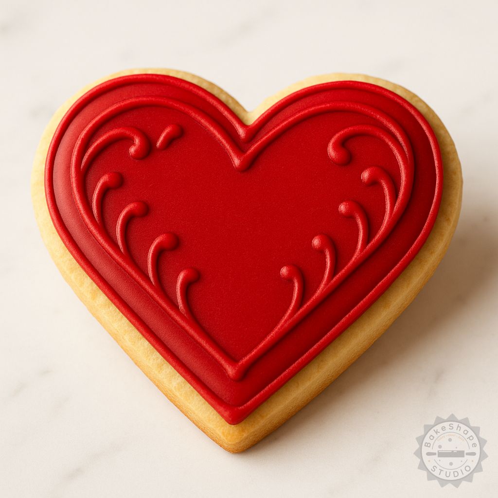 Heart shape cookie cutter and stamp set STL for cookies and fondant 3D printing