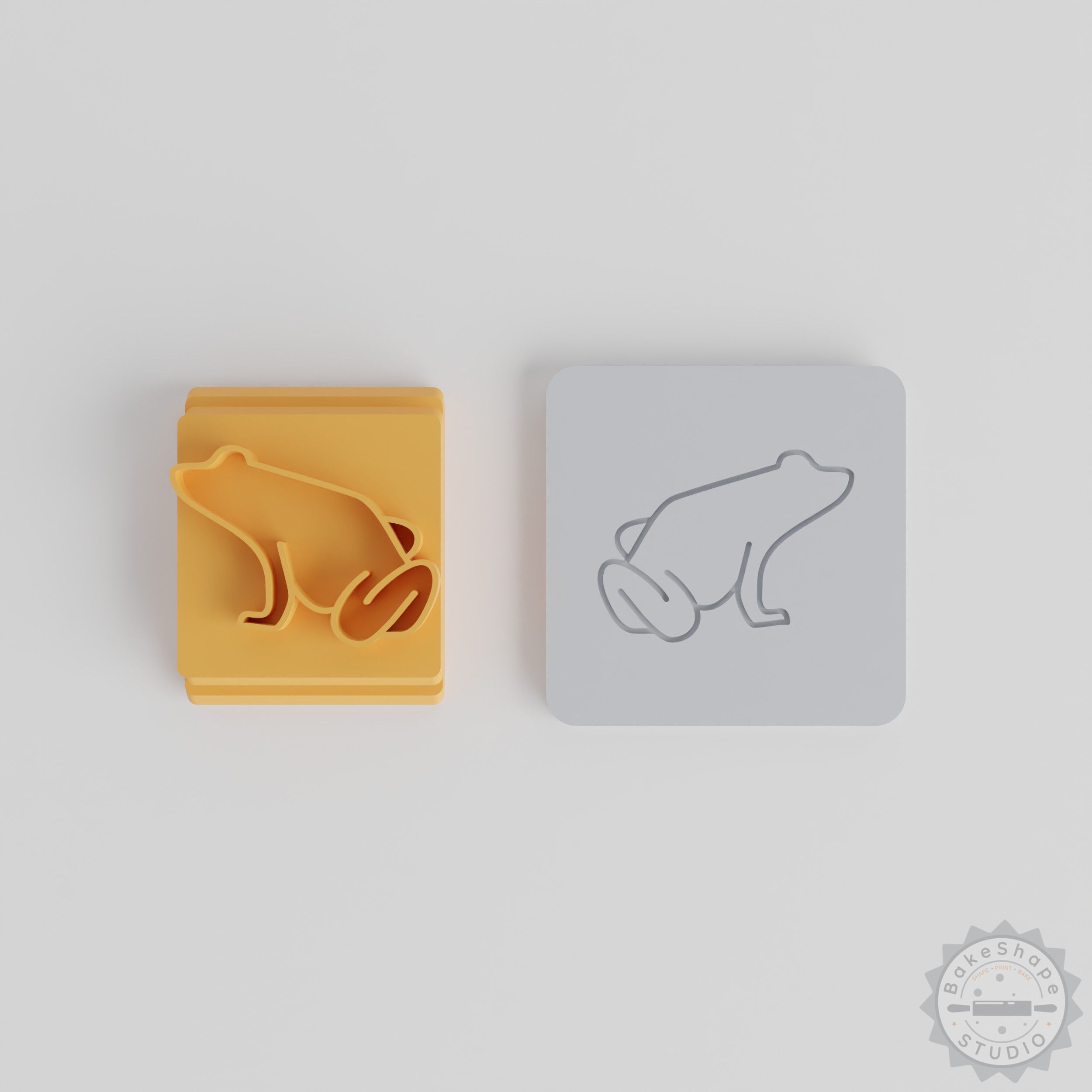 Frog Stamp Tile Set, 5 Sizes (20-40mm), Animal Design for Clay, Cookie, Fondant Crafting