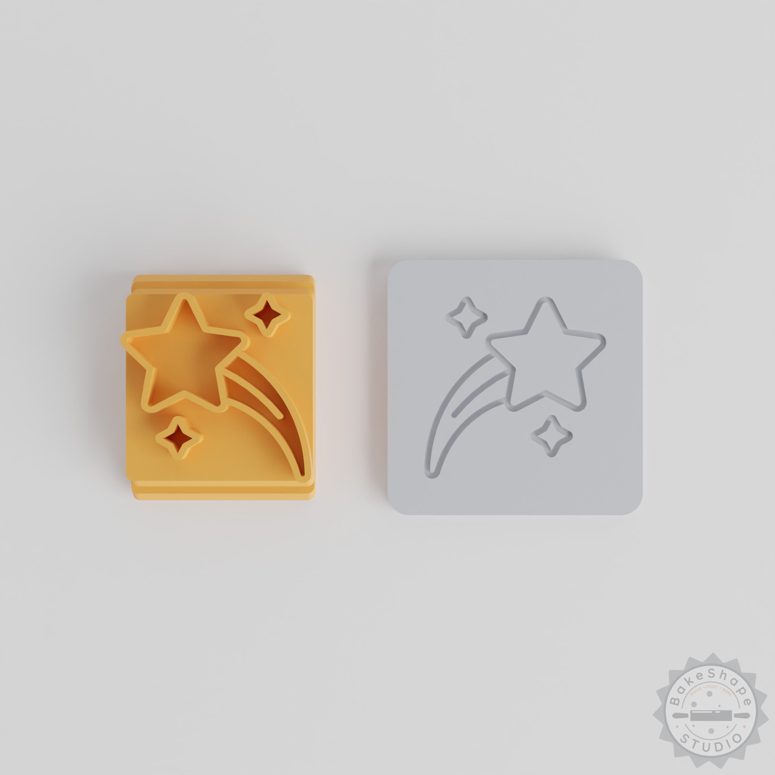 Shooting Star Stamp Tile Set, 5 Sizes for Clay, Cookies, Fondant, Astronomy Space Design