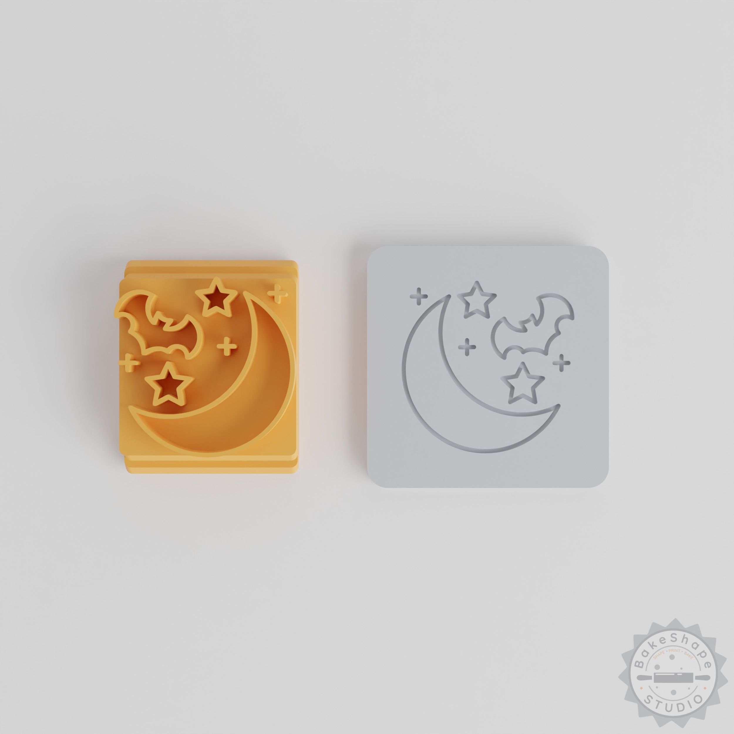 Halloween Stamp Tile Set, 5 Motif Pieces, Perfect for Clay, Cookies, Fondant