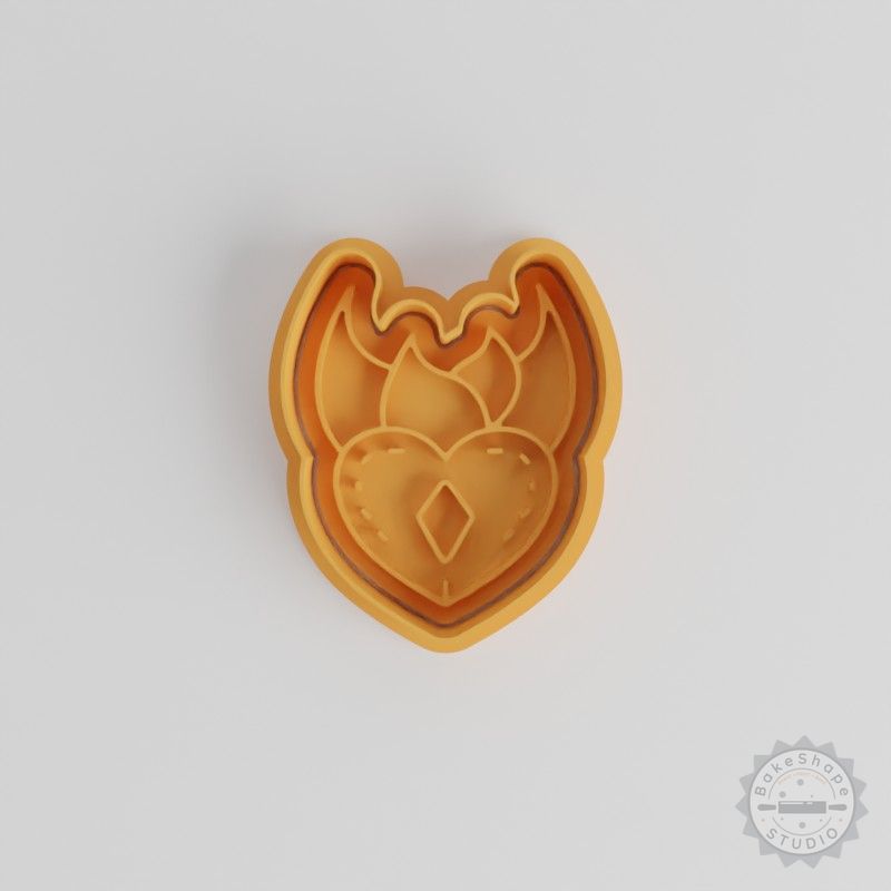 Heart Shape Cutter and Stamp Set, Perfect for Cookies and Fondant, 6-Piece S/M/L Sizes