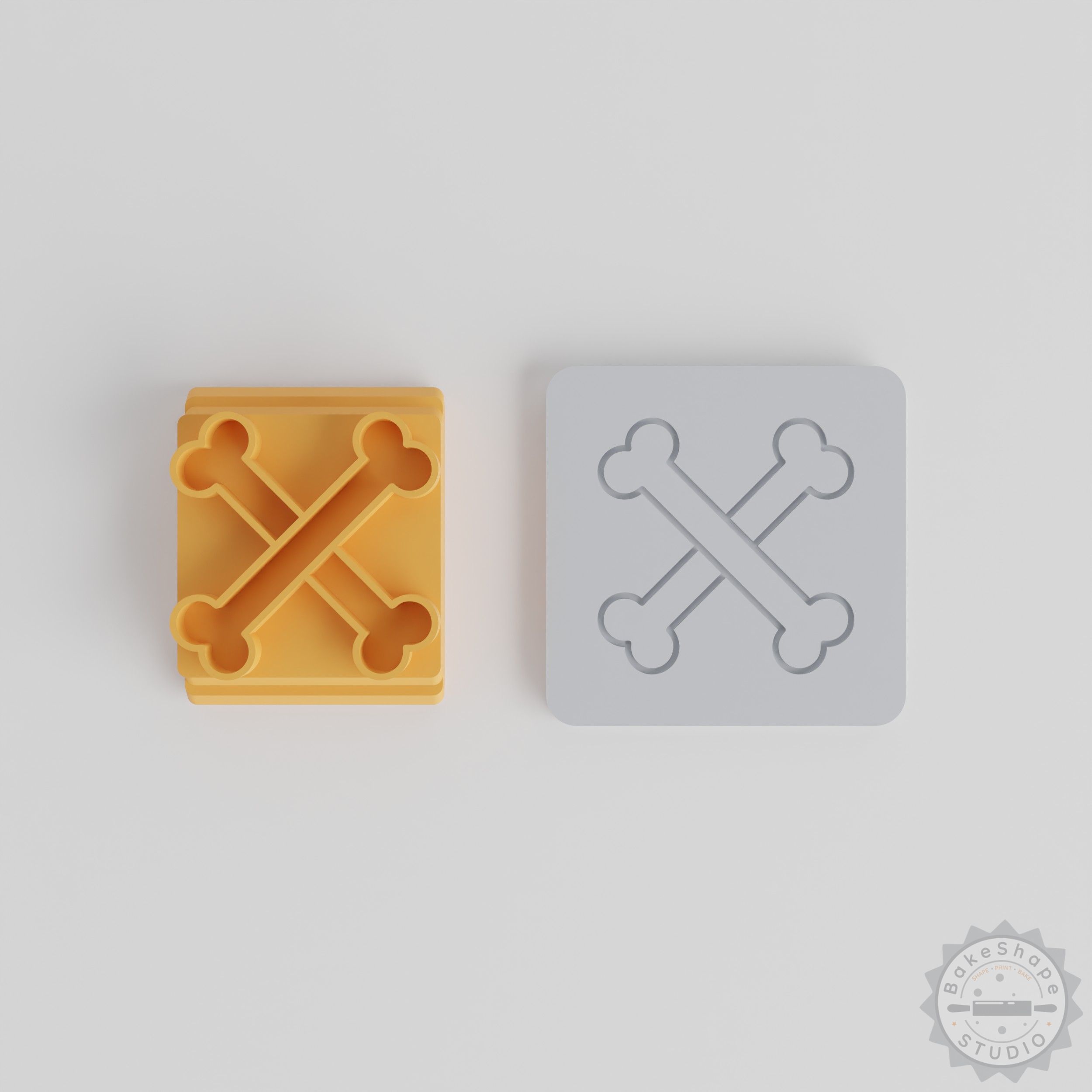 Halloween Bones Stamp Tile Set, 5 Sizes, For Clay, Cookies, Fondant, 20-40mm