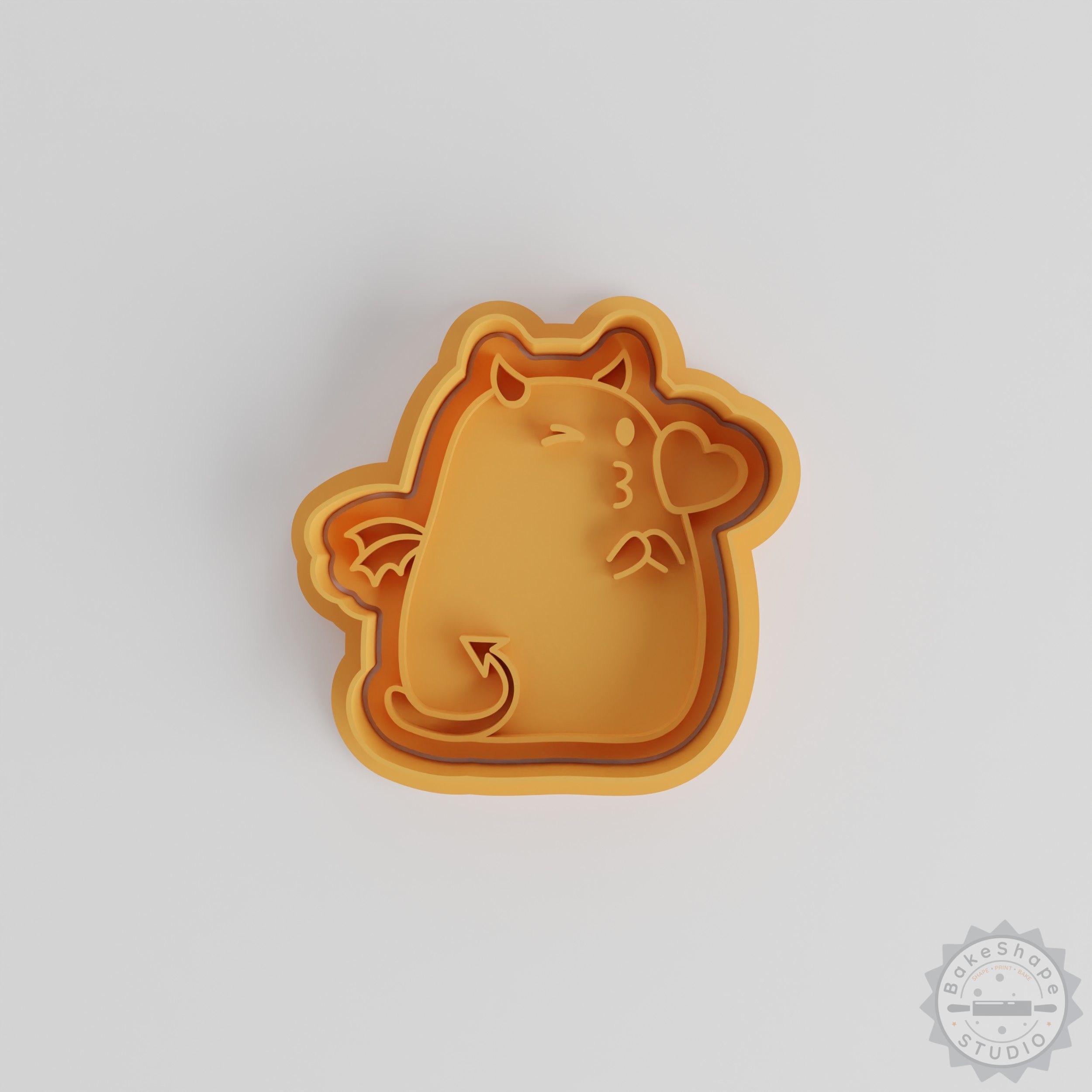 Kissing Heart Shape Cutter & Stamp Set, Cookie Fondant Tool, 6-Piece, S/M/L Sizes