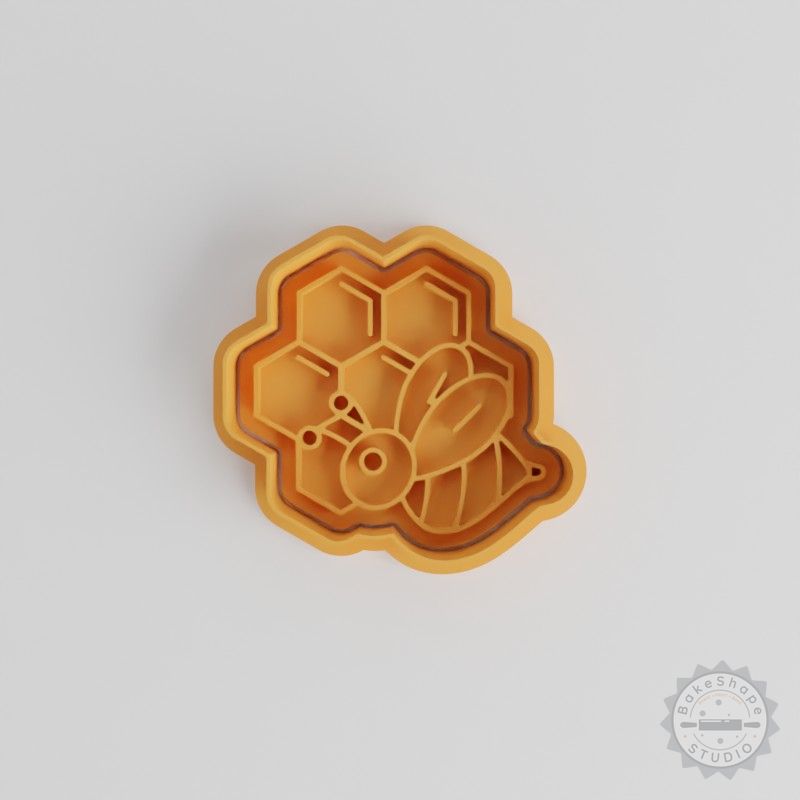 Honeycomb Cookie Cutter and Stamp Set, 6-Piece, Perfect for Cookies and Fondant, S/M/L Hexagon Shapes