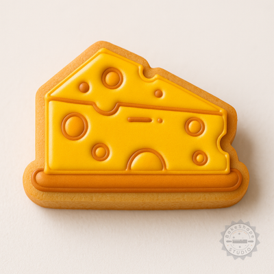 Decorated example 1 of Cheese Shape Cutter & Stamp Set, Perfect for Cookies & Fondant, Includes 6 Pieces, S/M/L Sizes