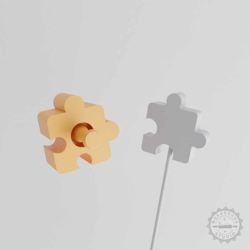 Puzzle Brain Teaser Cake Pop Mold Set, 2 Pieces, Logic Problem and Mystery Piece Mind Game