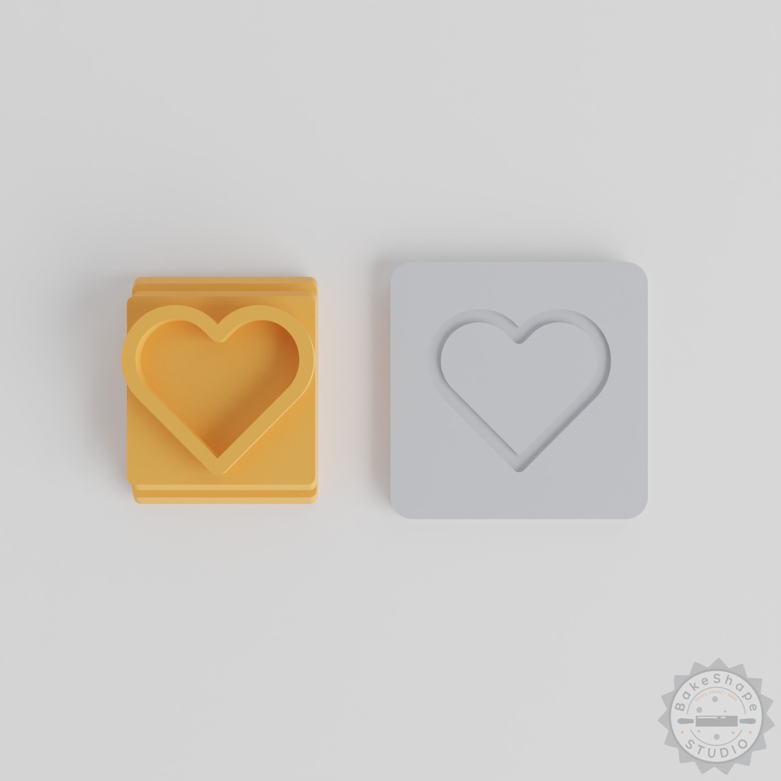 Heart Stamp Tile Set, Love Symbol Design for Clay, Cookies, Fondant, 5 Motif Sizes 20-40mm