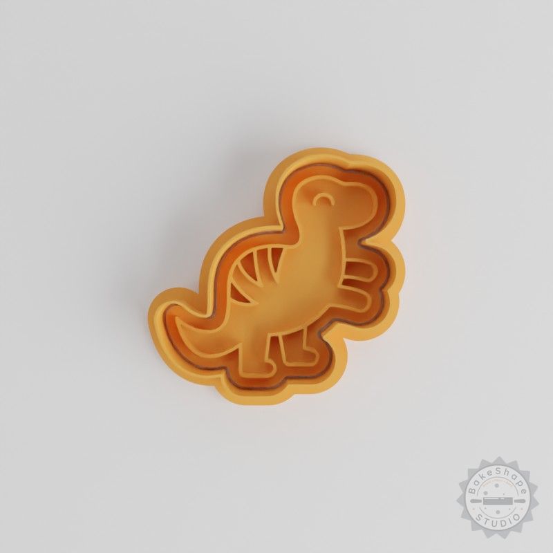 Dinosaur Shape Cutter and Stamp Set, 6 Piece Cookie Fondant Tool, S/M/L Sizes, Jurassic Prehistoric Theme