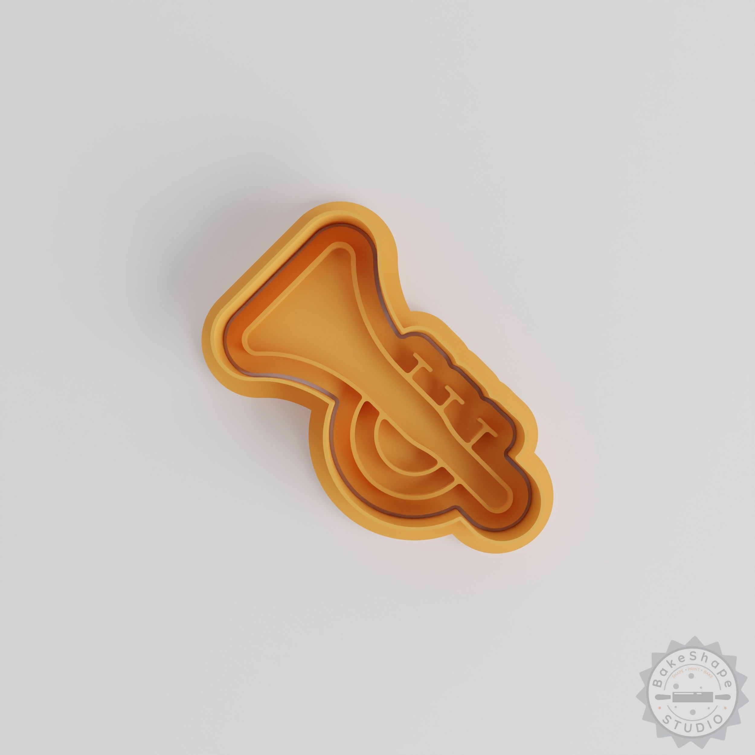 Tuba Shape Cutter & Stamp Set, 6-Piece Cookie Fondant Tool, Music Horn Design, S/M/L Sizes
