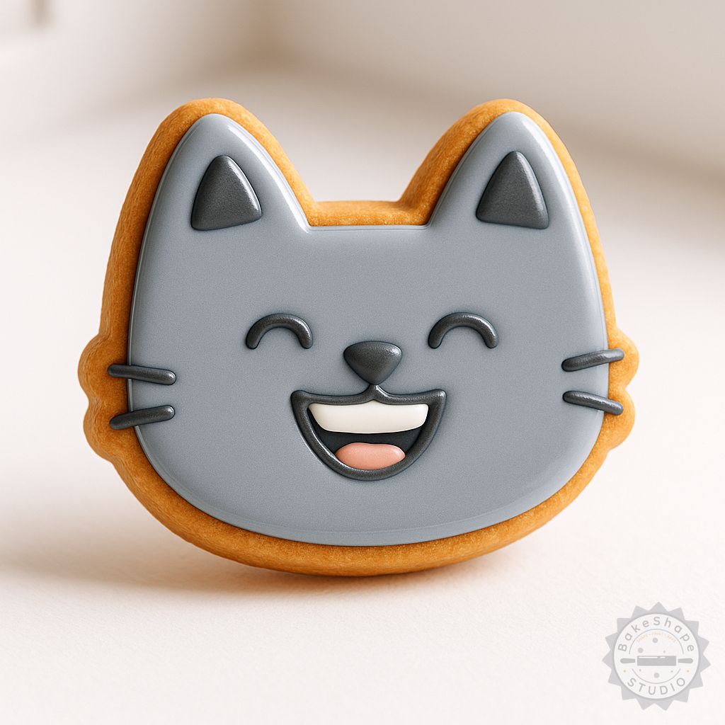 Laughing cookie cutter and stamp set STL for 3D printing with multi-size cutters and smile motifs