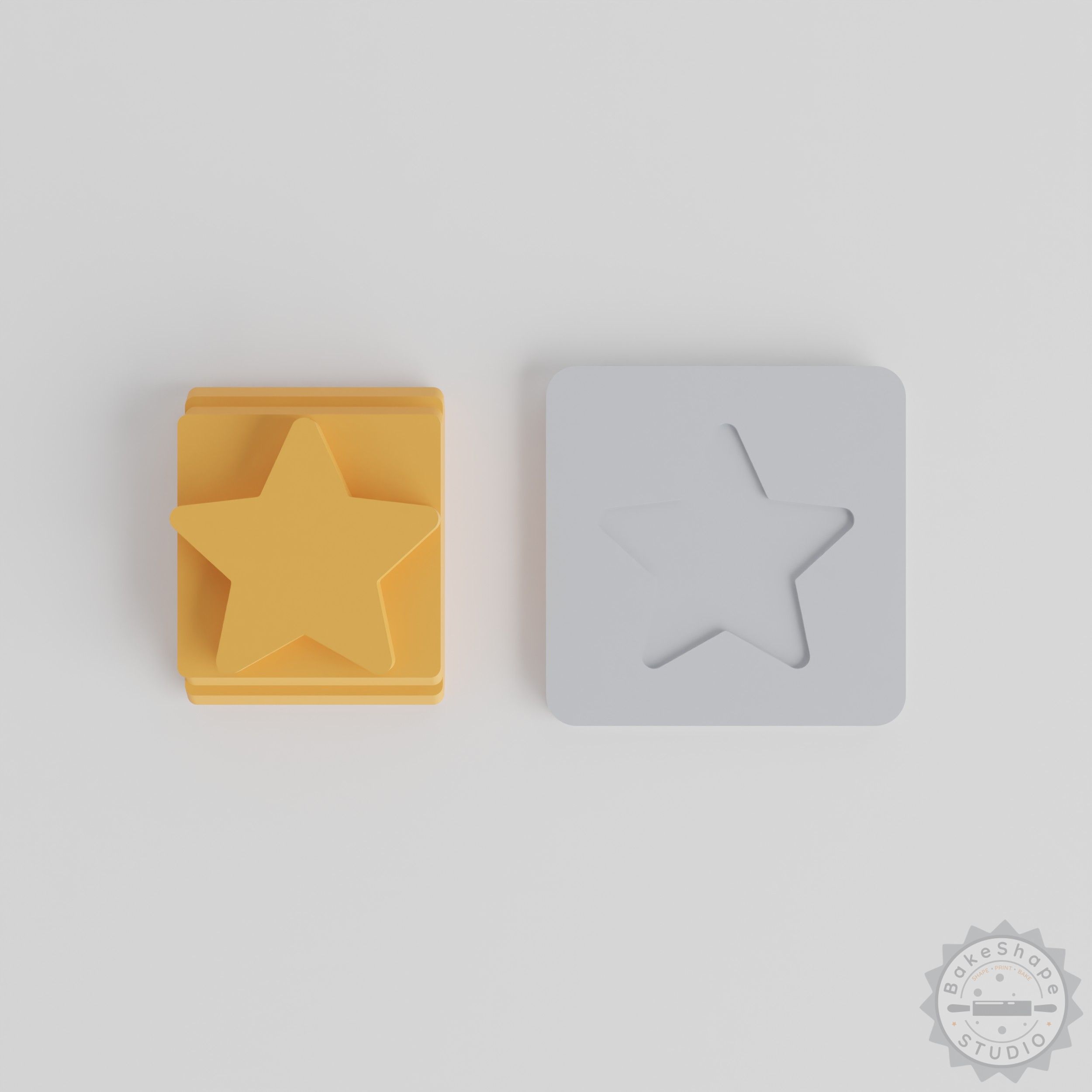 Star Stamp Tile Set for Clay Cookies Fondant, 5 Motif Sizes 20-40mm