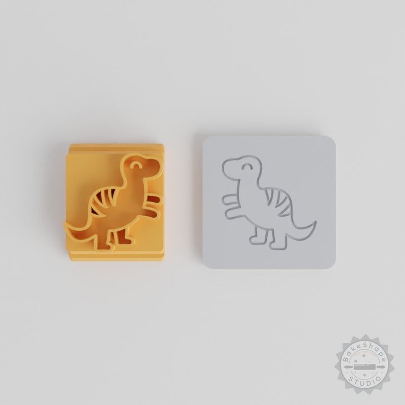 Dinosaur Stamp Tile Set, Motif Sizes 20-40mm, Perfect for Clay, Cookies, Fondant