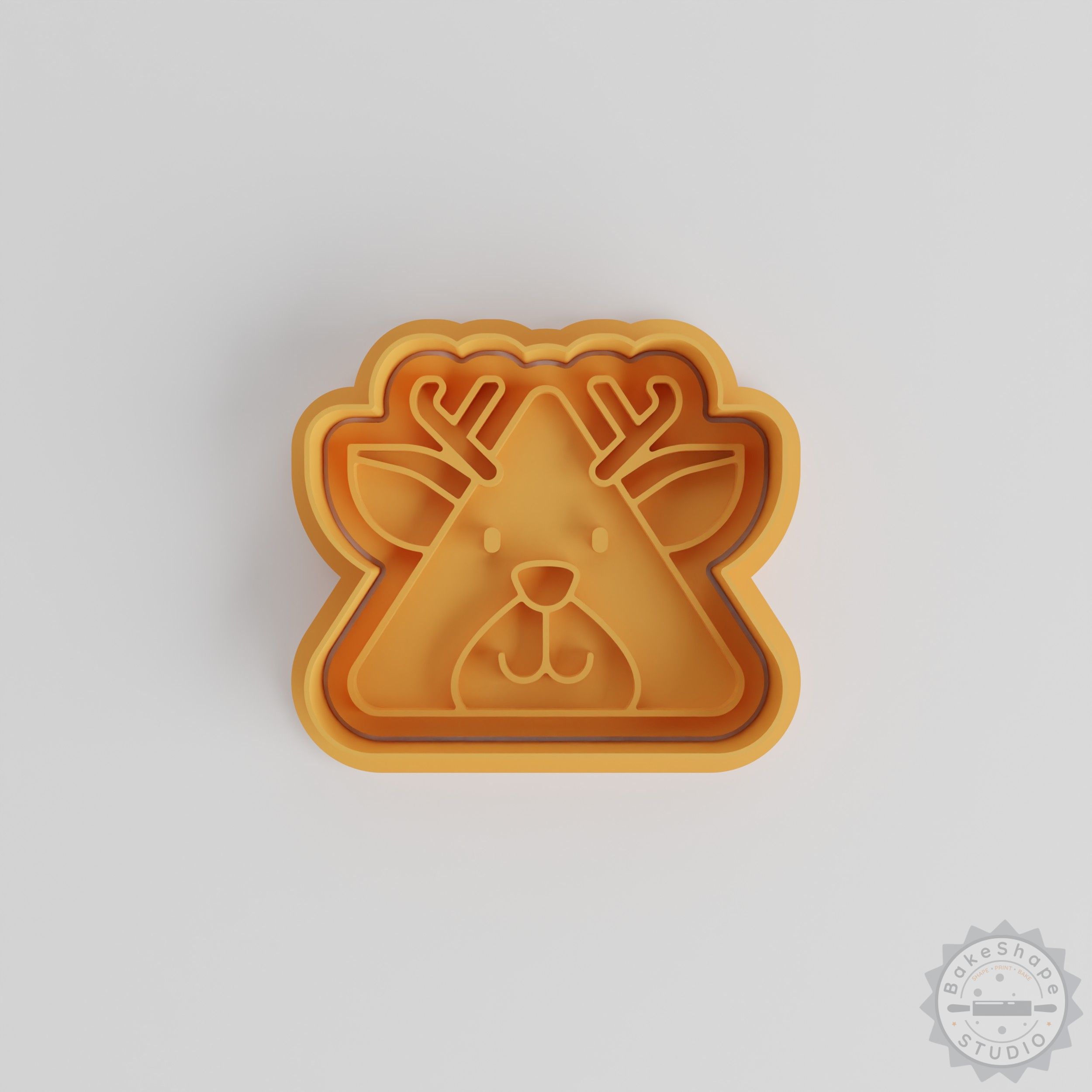 Reindeer Cookie Cutter and Stamp Set, 6-Piece, Animal Shapes for Baking, Fondant, 3 Sizes