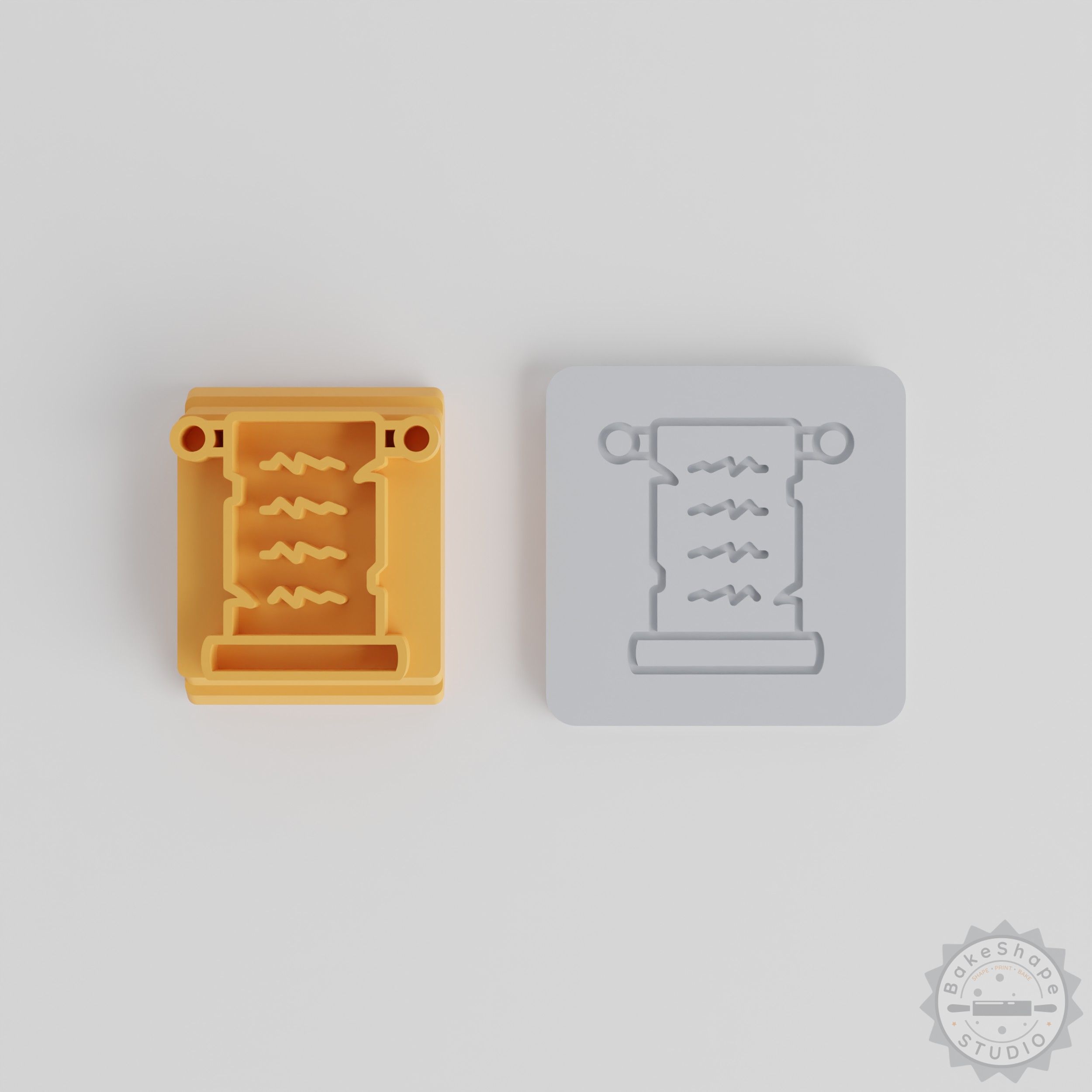 Scroll Stamp Tile Set for Clay, Cookies, Fondant – 5 Motif Sizes (20-40mm)