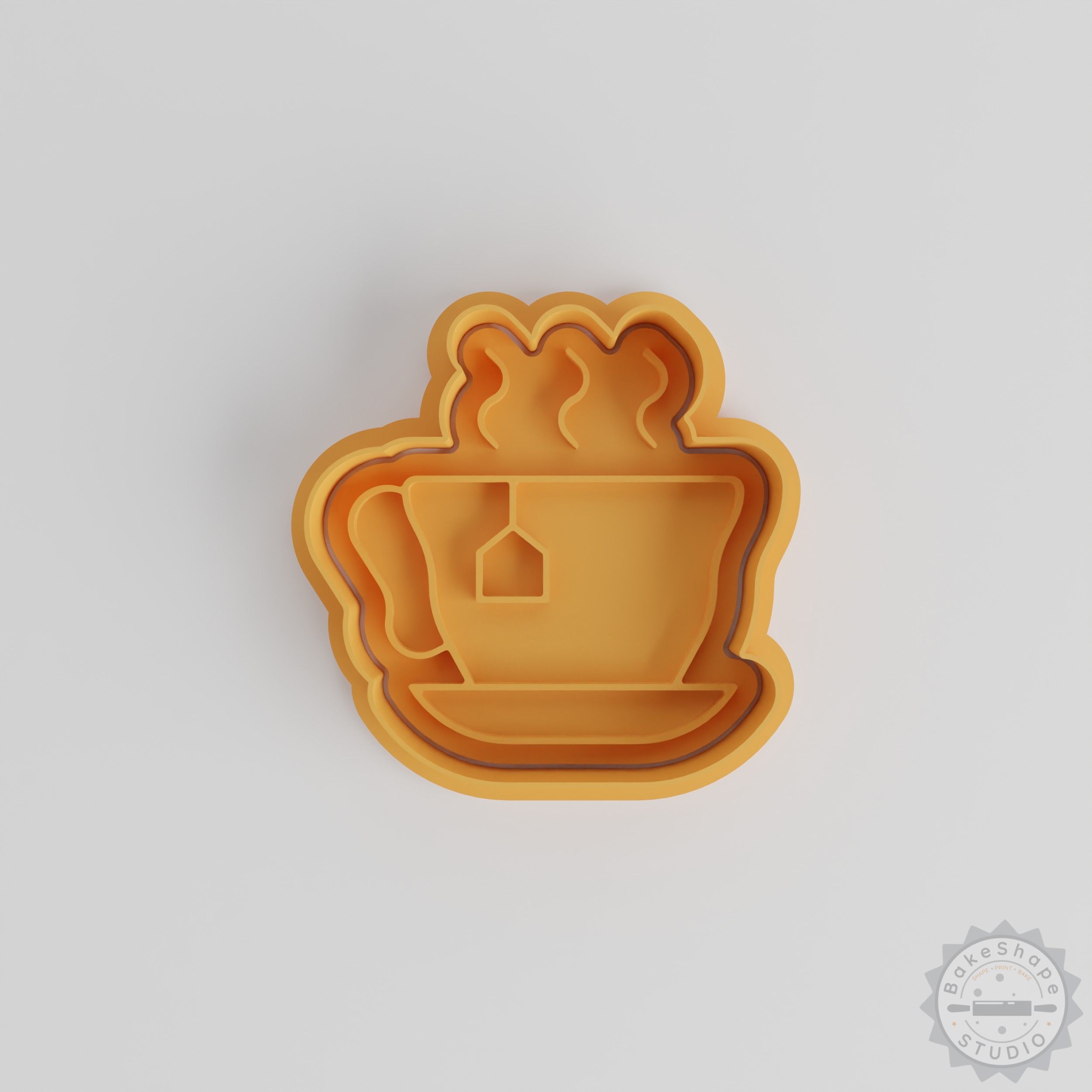 Hotdrink Cookie Cutter & Stamp Set, 6-Piece Tea Cup Shapes, Fondant & Baking Tools, S/M/L Sizes